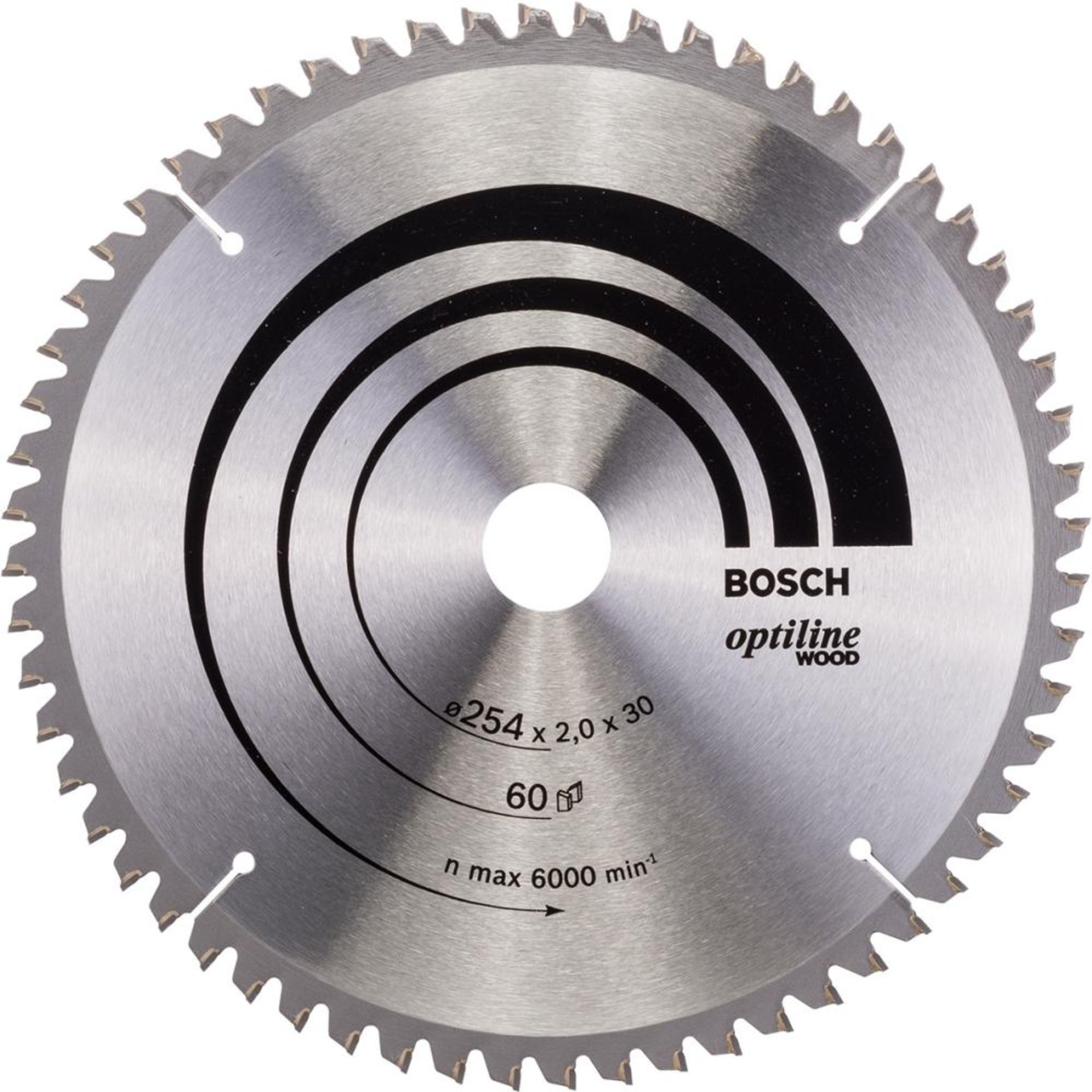 HM-Kreissägeblatt 254,2/1,4x30 60Z WZ BoschVE à 1 Stück Optiline Wood f.Kappsägen