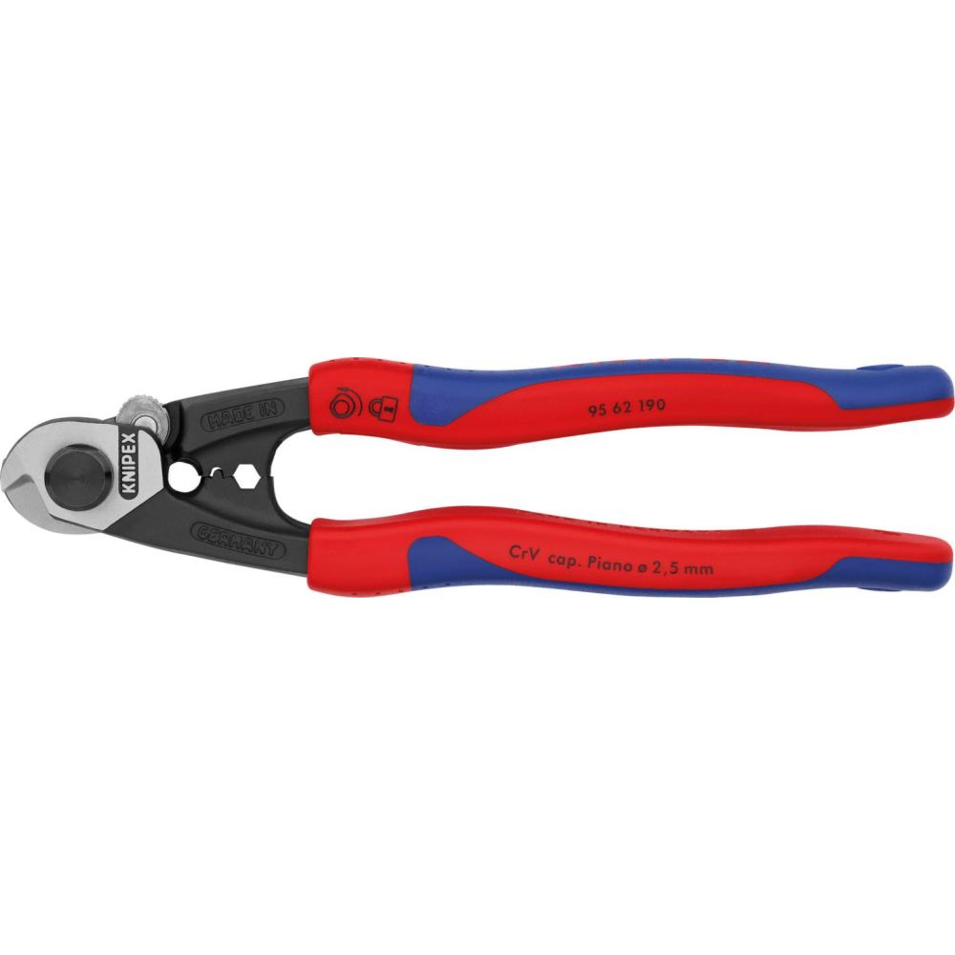 Drahtseilschere poliert mit 2-Komponenten-Griffen190mm KNIPEX