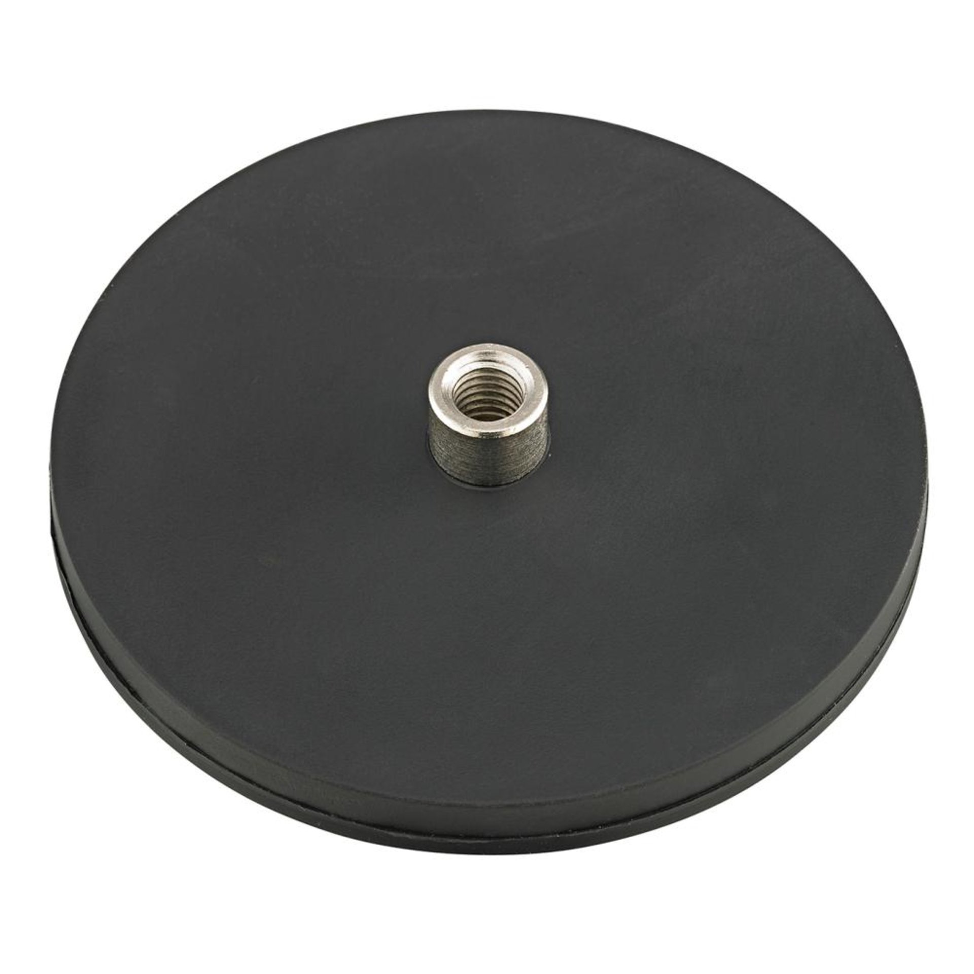 Flachgr.Magnet Gummi 22mm m.Buchse M4 Beloh