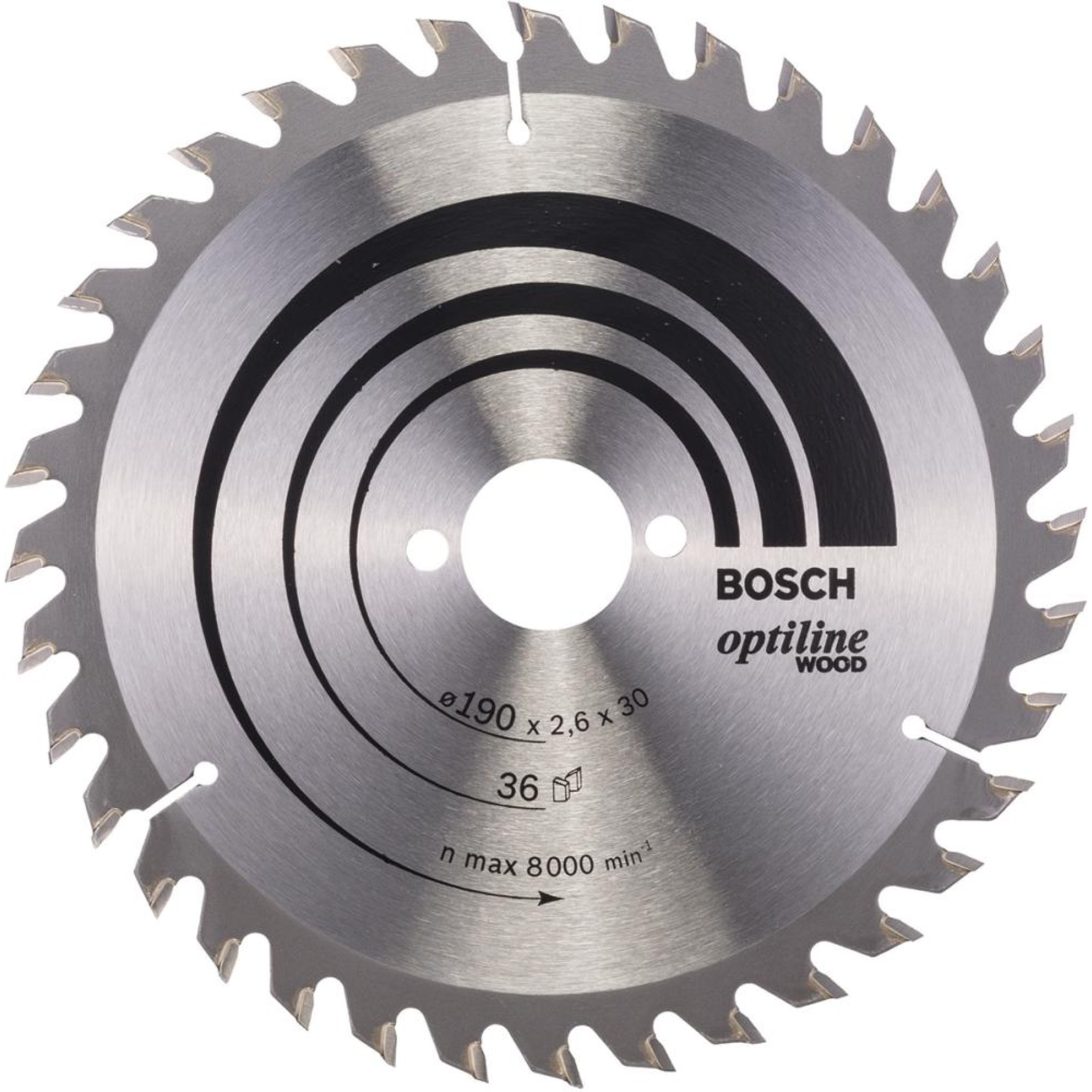 HM-Kreissägeblatt 190x2,6/1,6x30 36Z WZ BosVE à 1 Stück Optiline Wood BOSCH