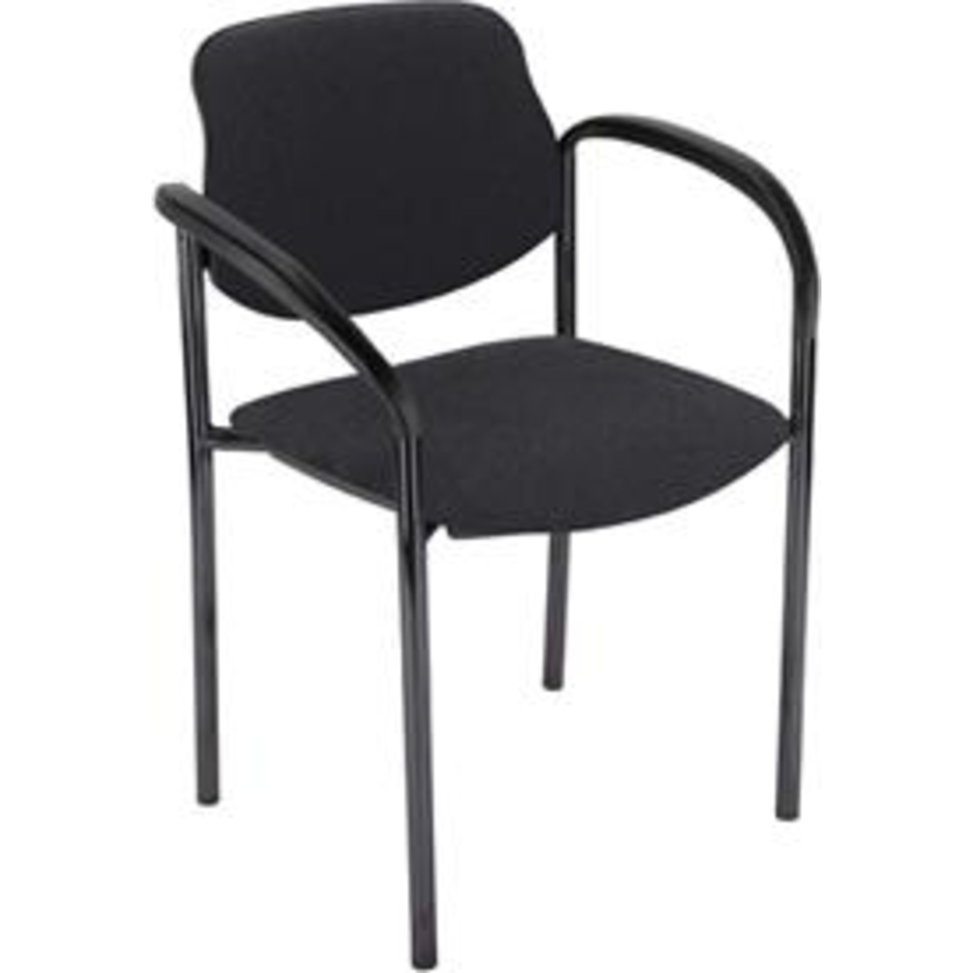 Besucherstuhl Modell STYL, Gestell schwarz, mit Armlehnen
