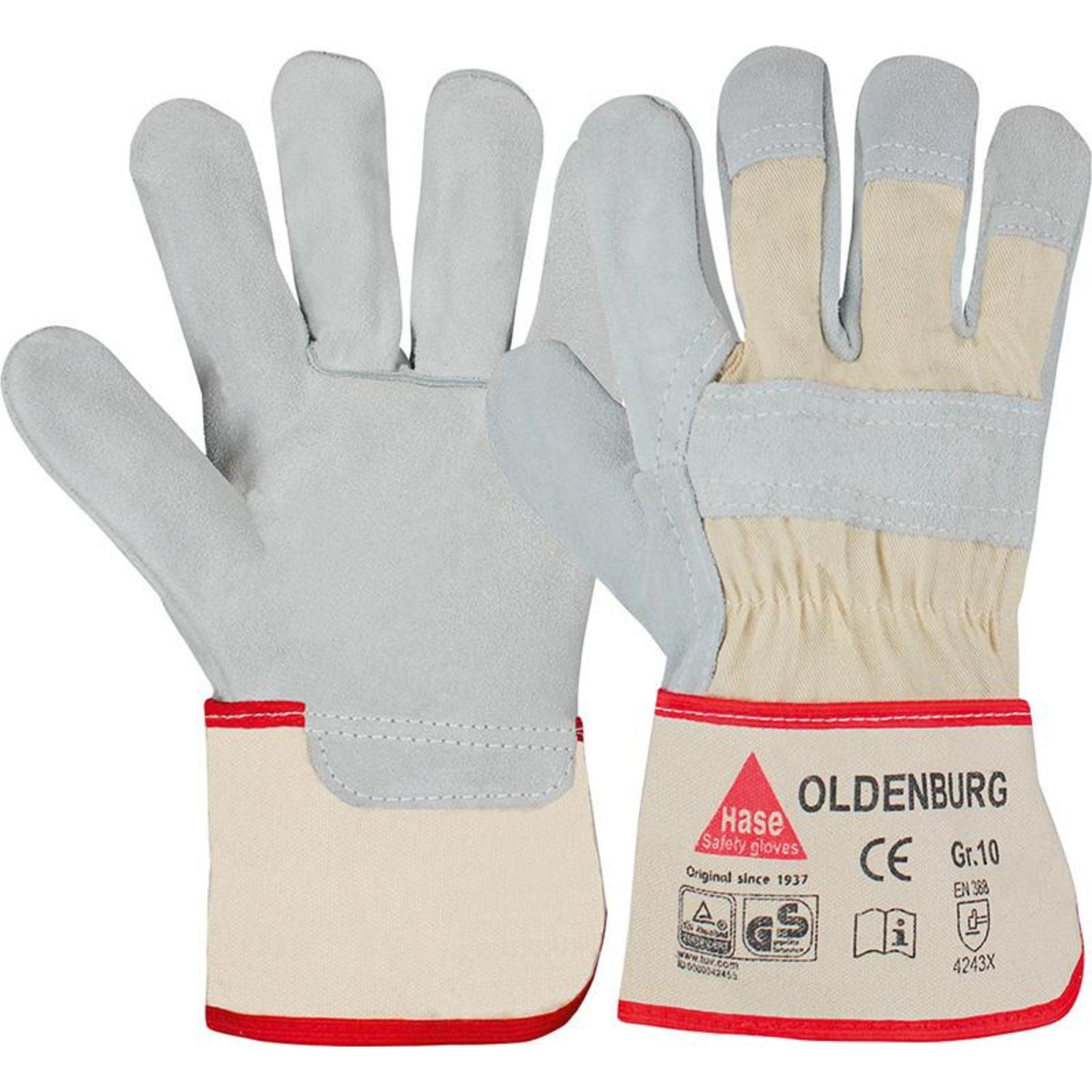 Handschuh Oldenburg, Rindspaltleder,Gr.10