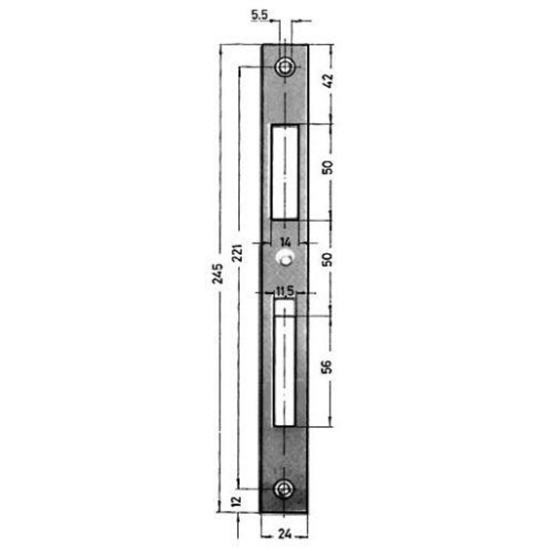 Schliessblech Nr 0129-03-24/245X24X2 mm verz KFV