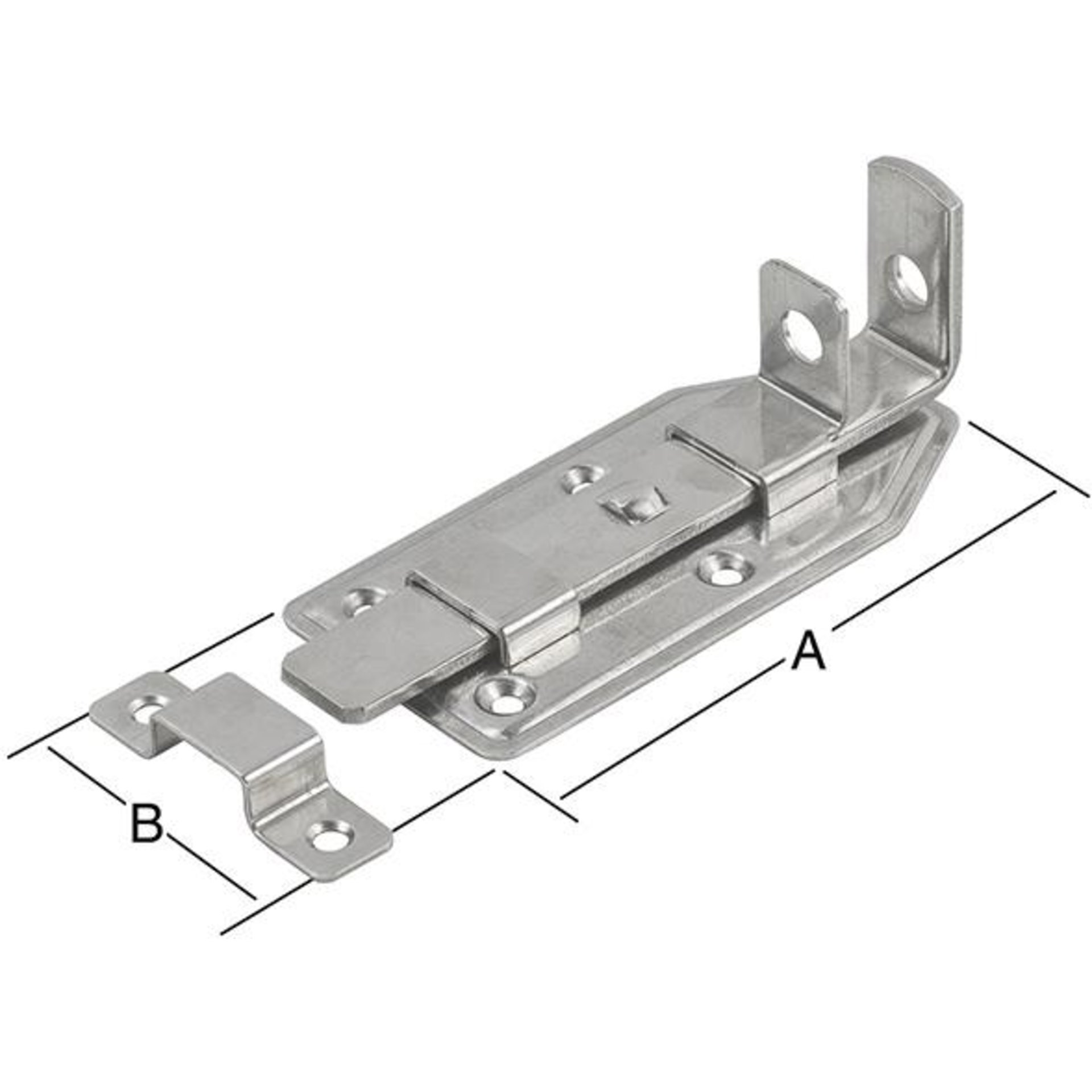 Türschlossriegel gerade 120X56mm,Est (V2A) VORMANN
