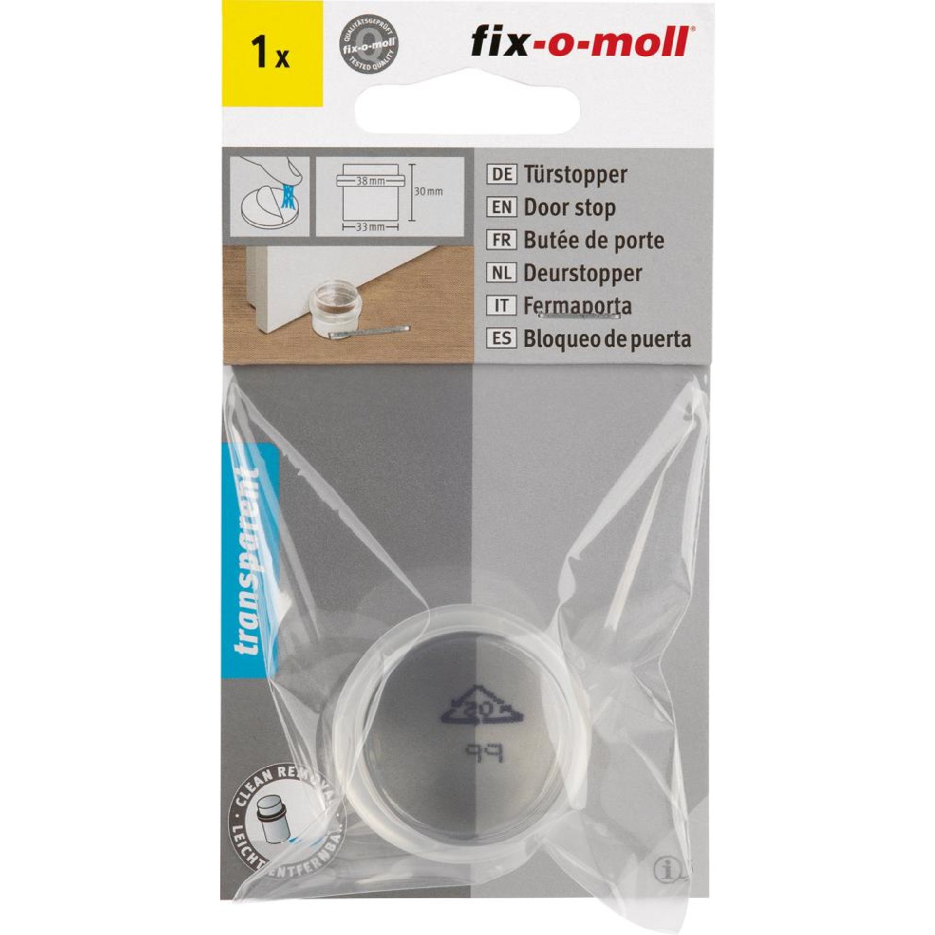 Türstopper Kunsts Ø33/38xH30,selbstk,tra Inhalt: 1