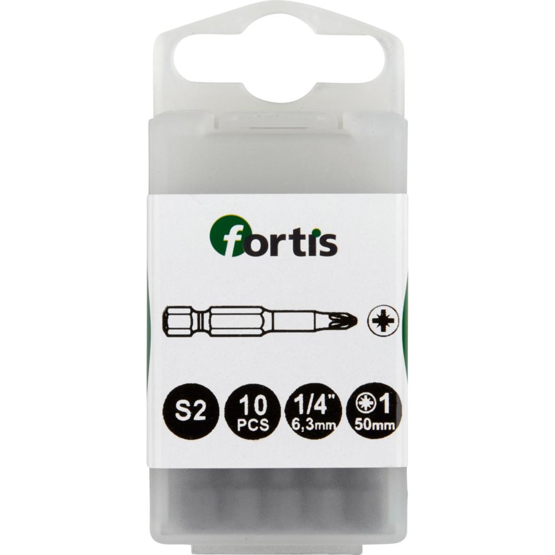 Bit zähhart 1/4" DIN3126 E6,3 PZ1x50mm 10er Pack FORTIS