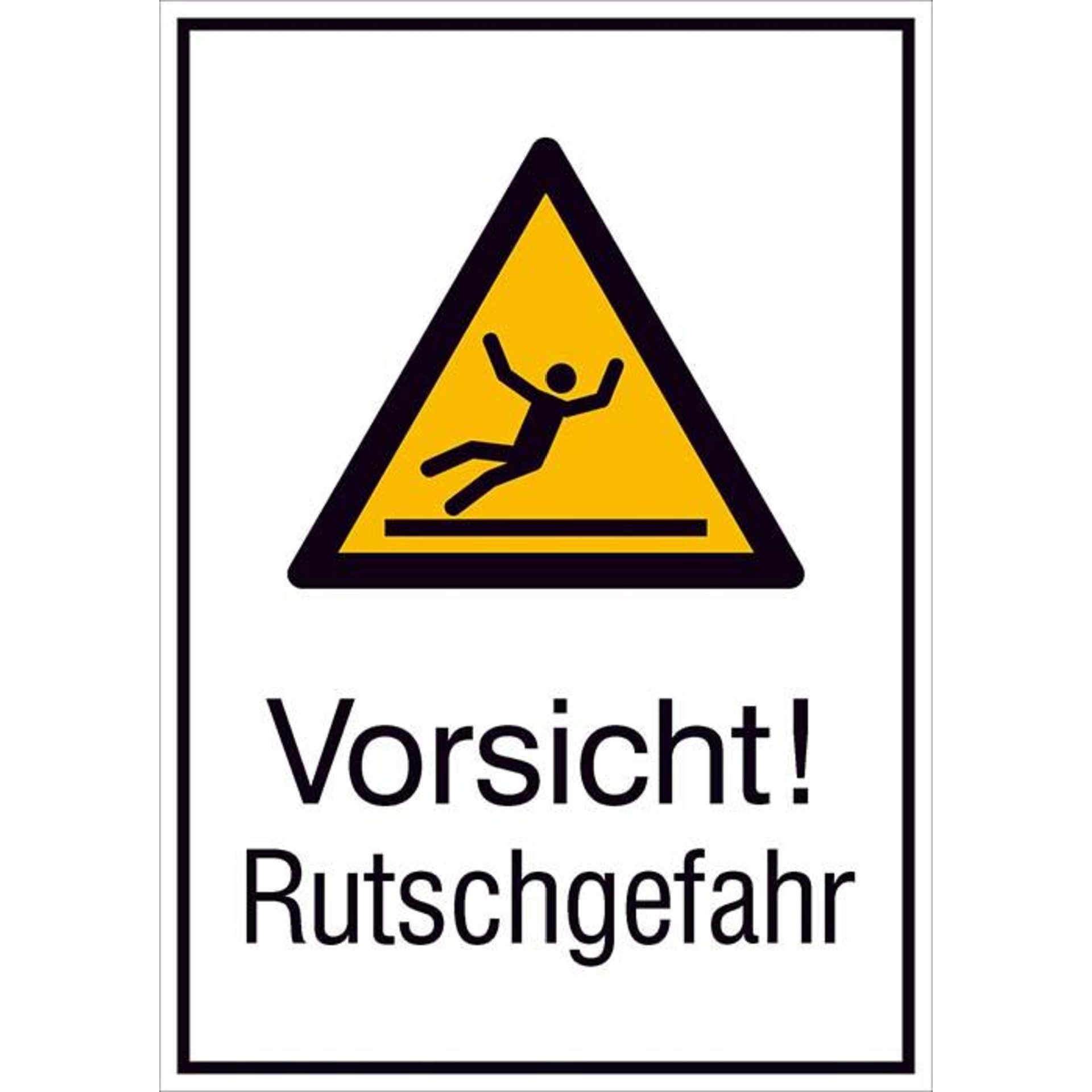 Warnschild Aluminium B262xH371 mm Vorsicht Rutschgefahr