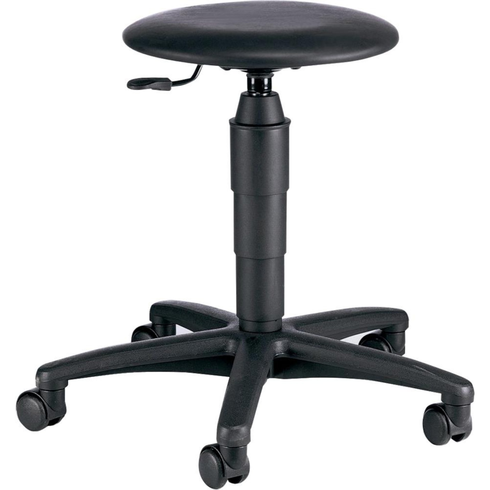 Drehhocker TEC 60 Kunstledersitz schwarz Sitzhöhe 400-530 mm mit Rollen
