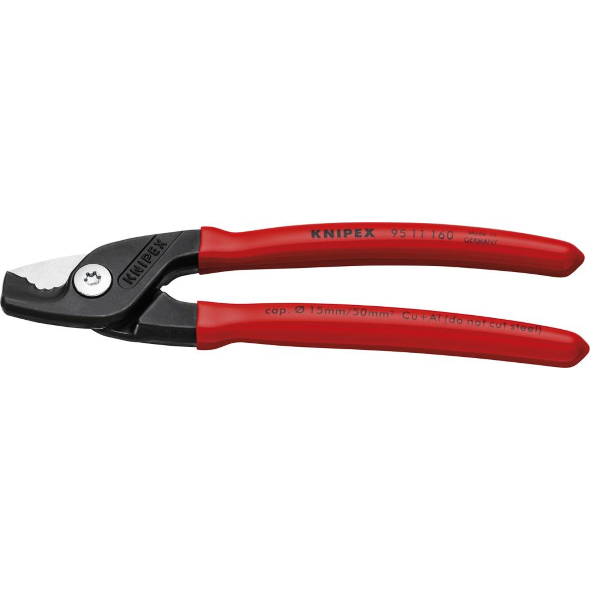 Kabelschere mit Kunststoff-Griffen 160mm schlanke Kopfform KNIPEX