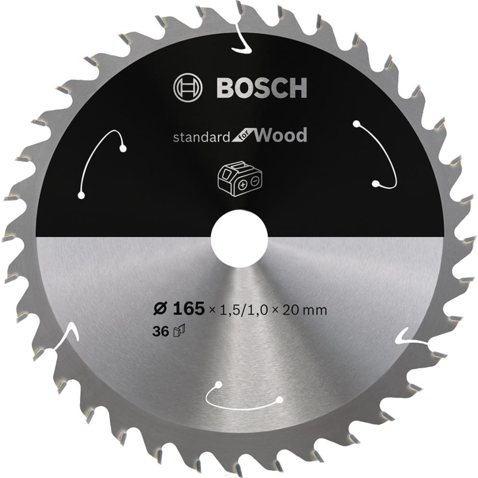 HM-Kreissägeblatt 165x1,5/1x20 36Z Bosch VE à 1 Stück Standard Wood f Akkusägen