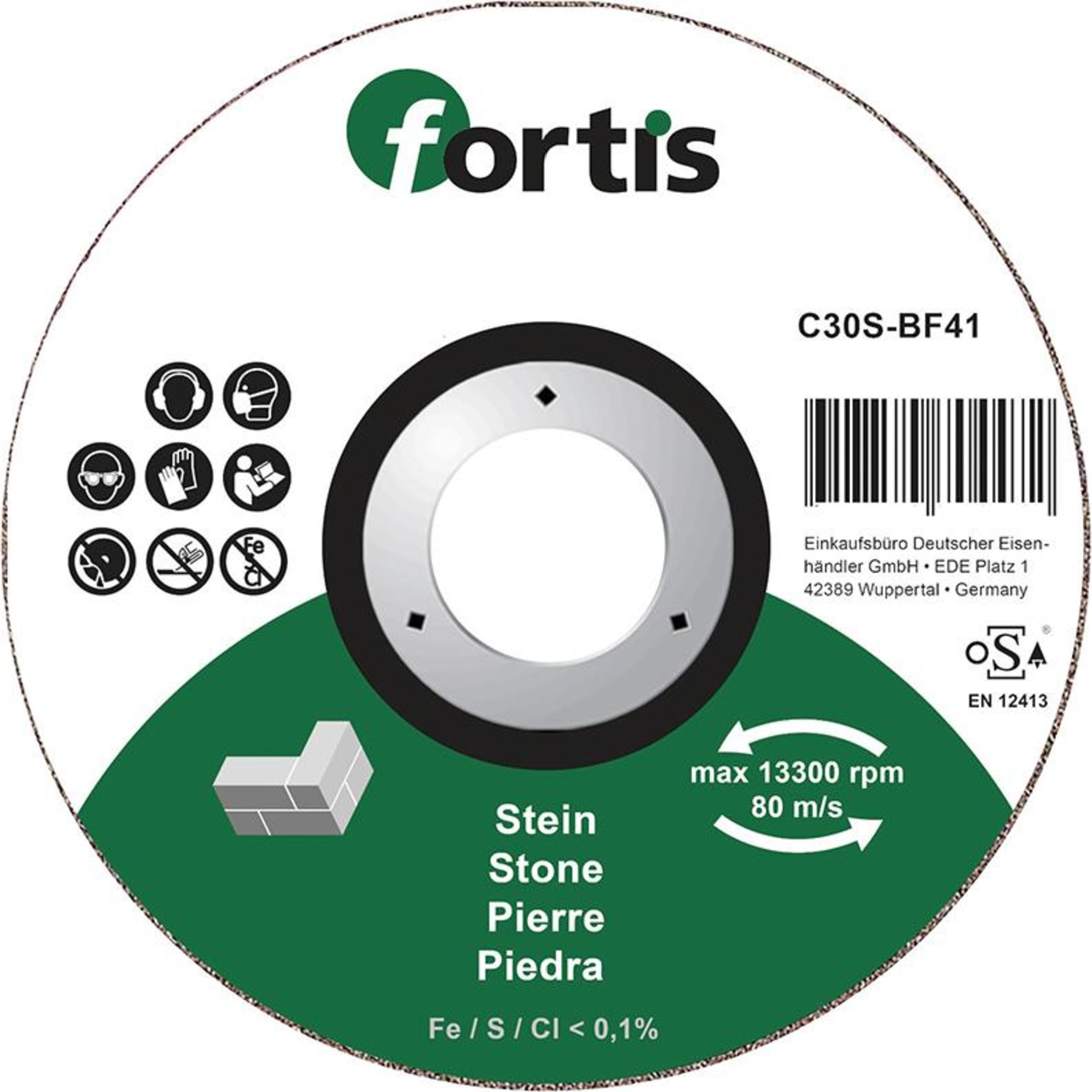 Trennscheibe Stein 115 x 2,5mm gerade FORTIS
