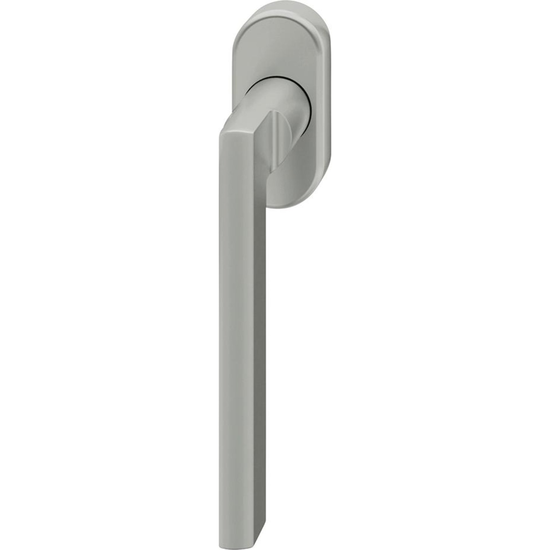 Fenstergriff ovale Ros. 7mm Stift. 10mm Nocken Stiftüberstand 24-38mm Edelstahl fein matt
