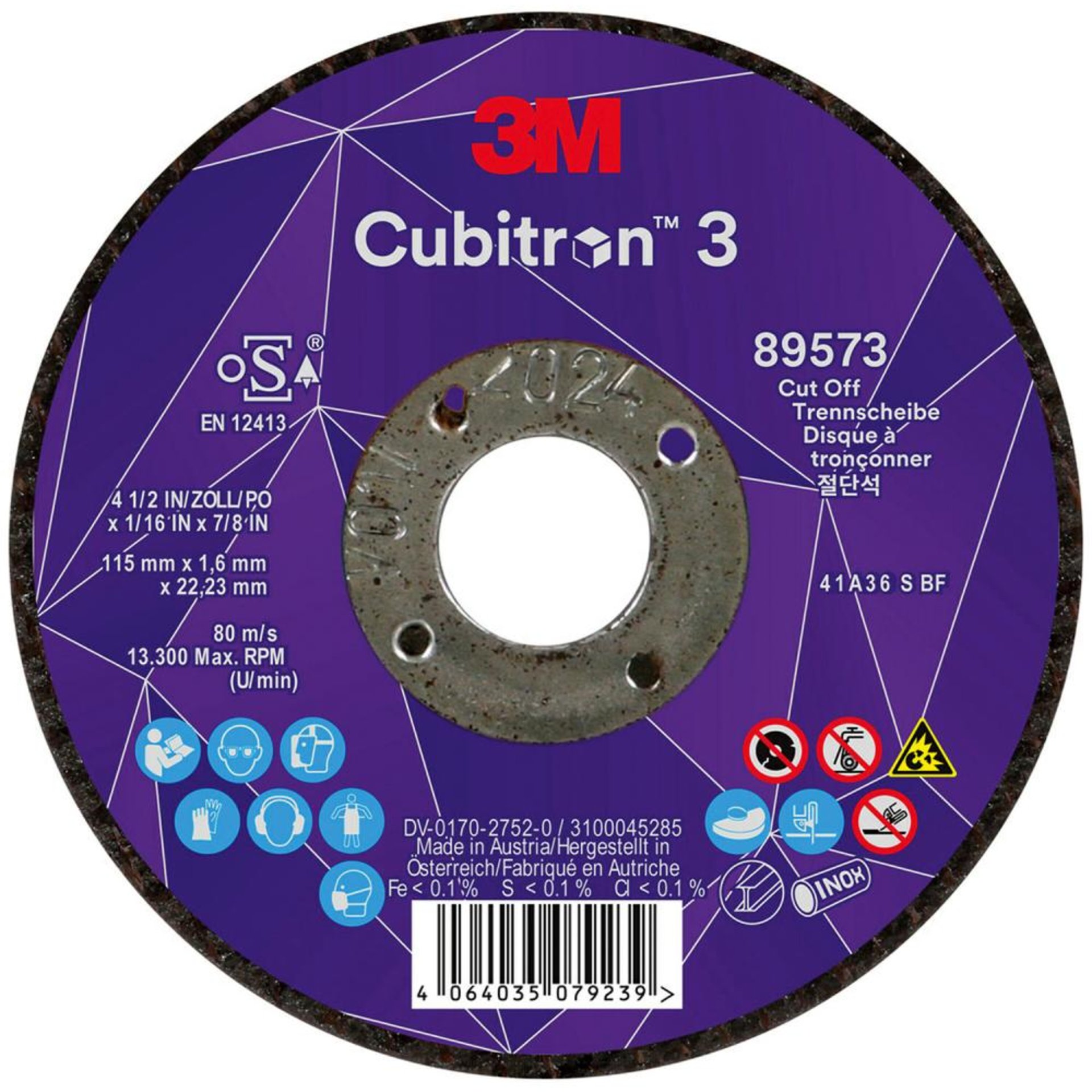 Trennscheibe Cubitron 3 gerade 115x1,6mm 3M