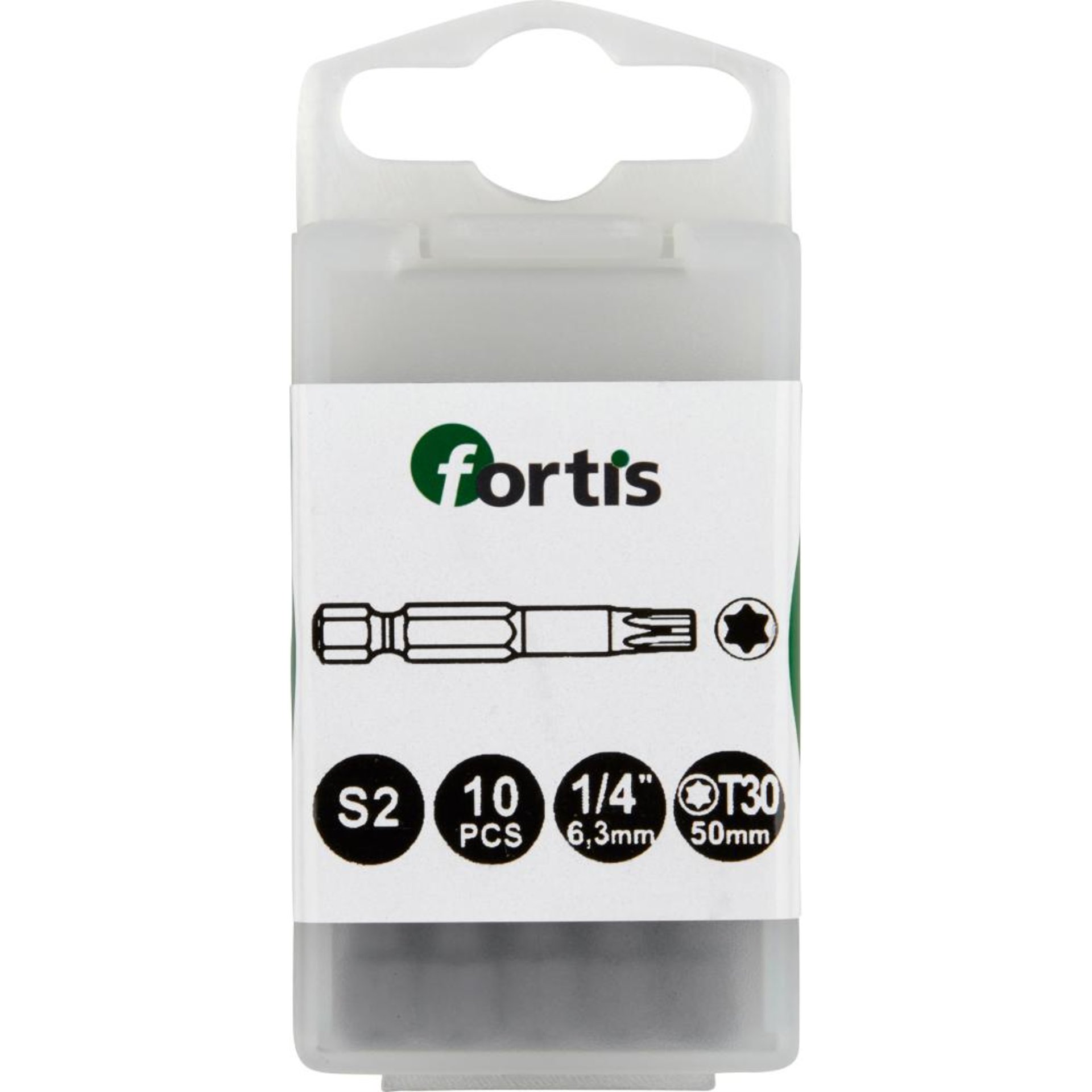 Bit zähhart 1/4" DIN3126 E6,3 T30x50mm 10er Pack FORTIS