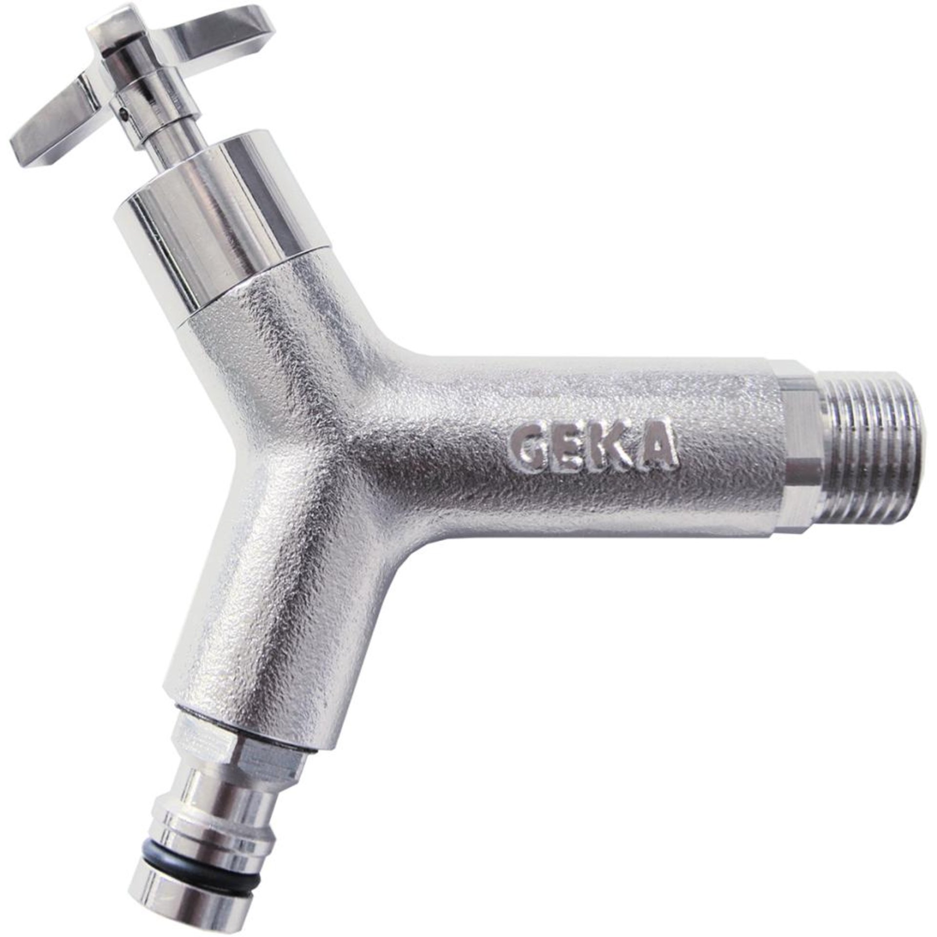GEKA plus-Design- Wasserhahn AG G 1/2" MS Cr m. Stecker Karte