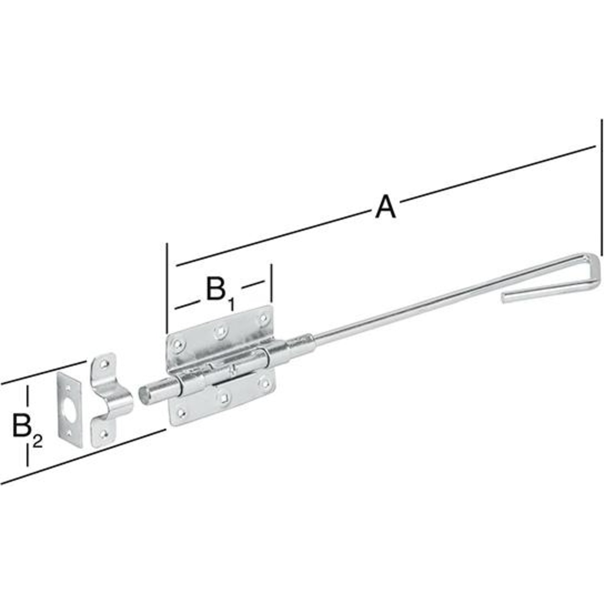Bolzen-Stangenriegel 400X100 verz VORMANN