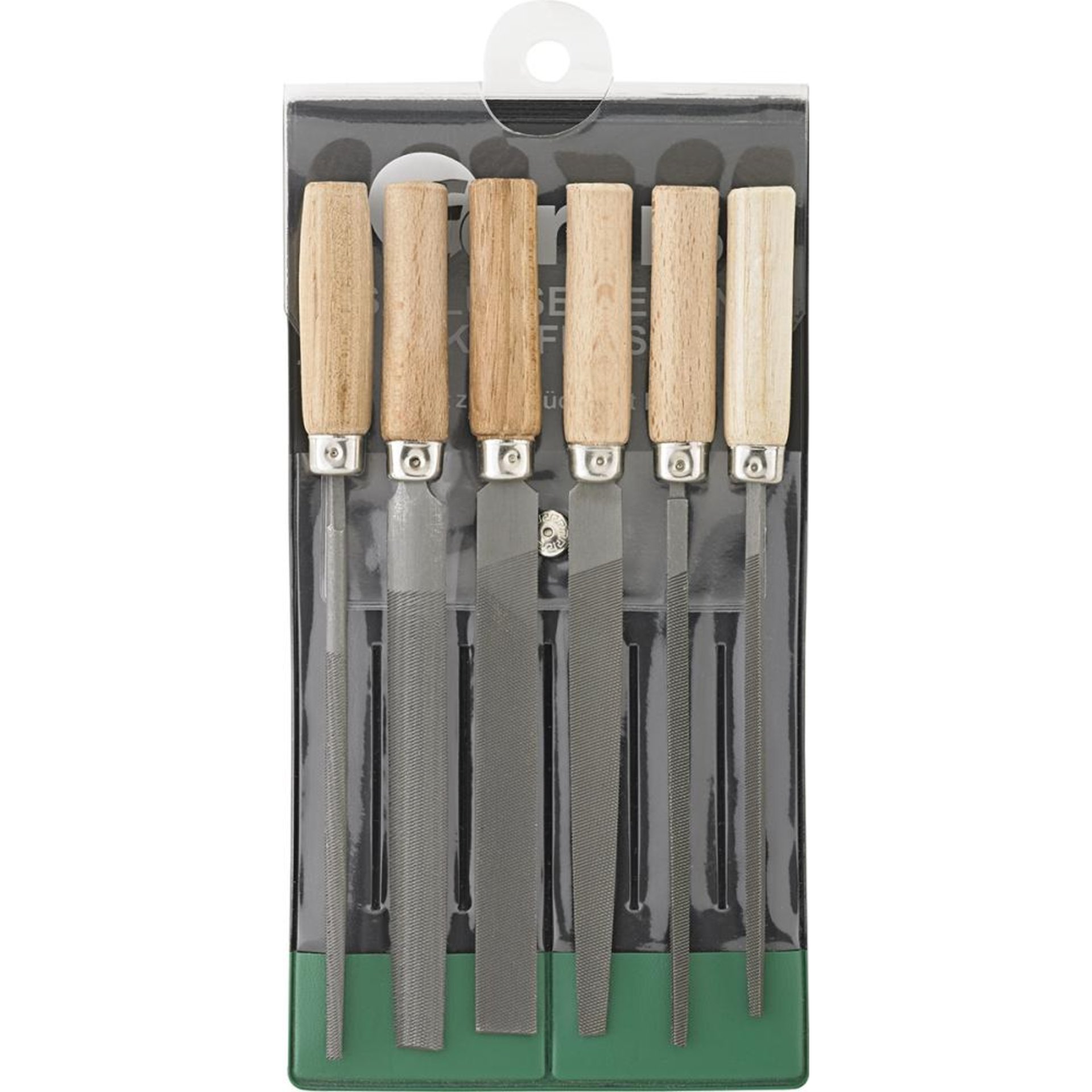 Schlüsselfeilensatz 100mm6tlg., Hieb 2 m. Holzheftin Kunststofftasche FORTIS