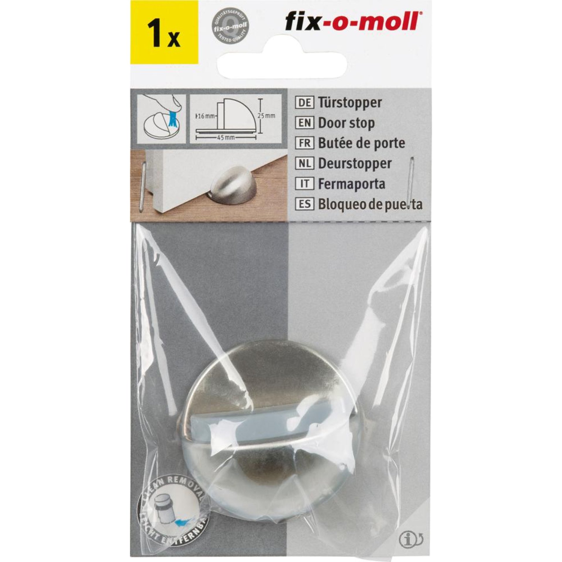 Türstopper Metall Ø45xH 25,selbstkl,pol Inhalt: 1