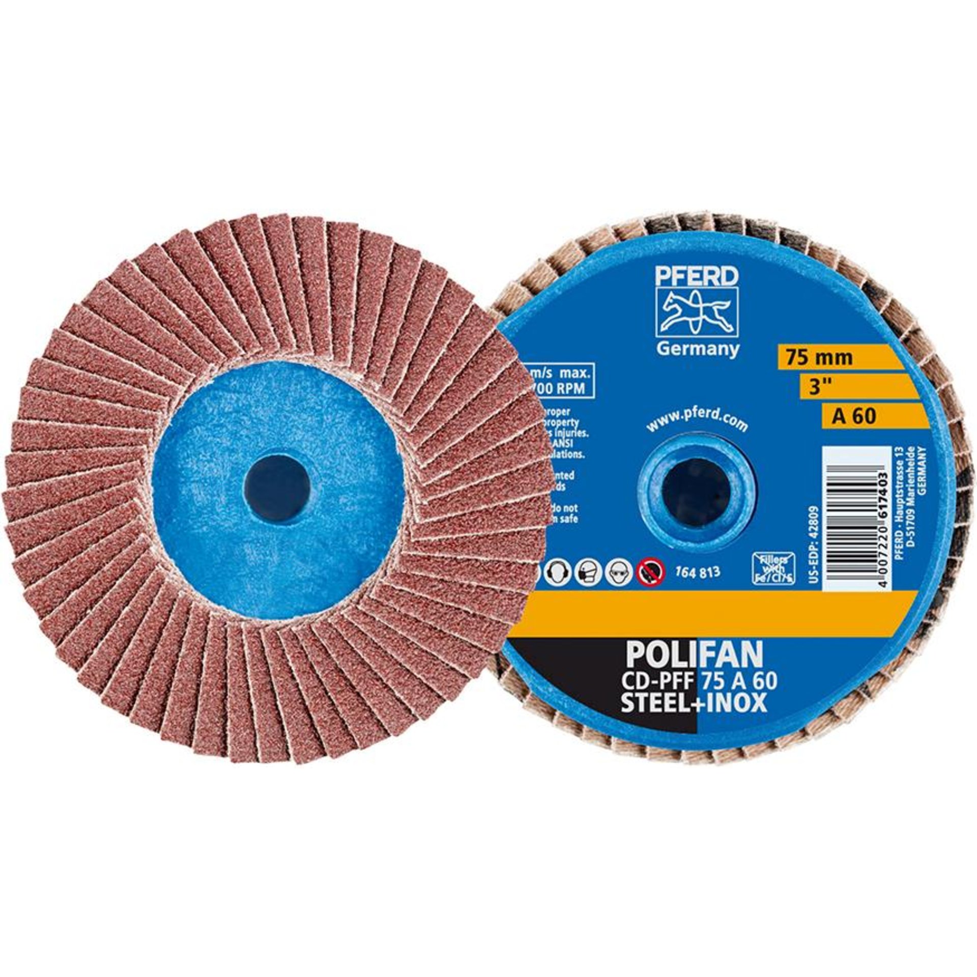 Mini-Polifan COMBIDISC 75mm K 60 Korund Pferd