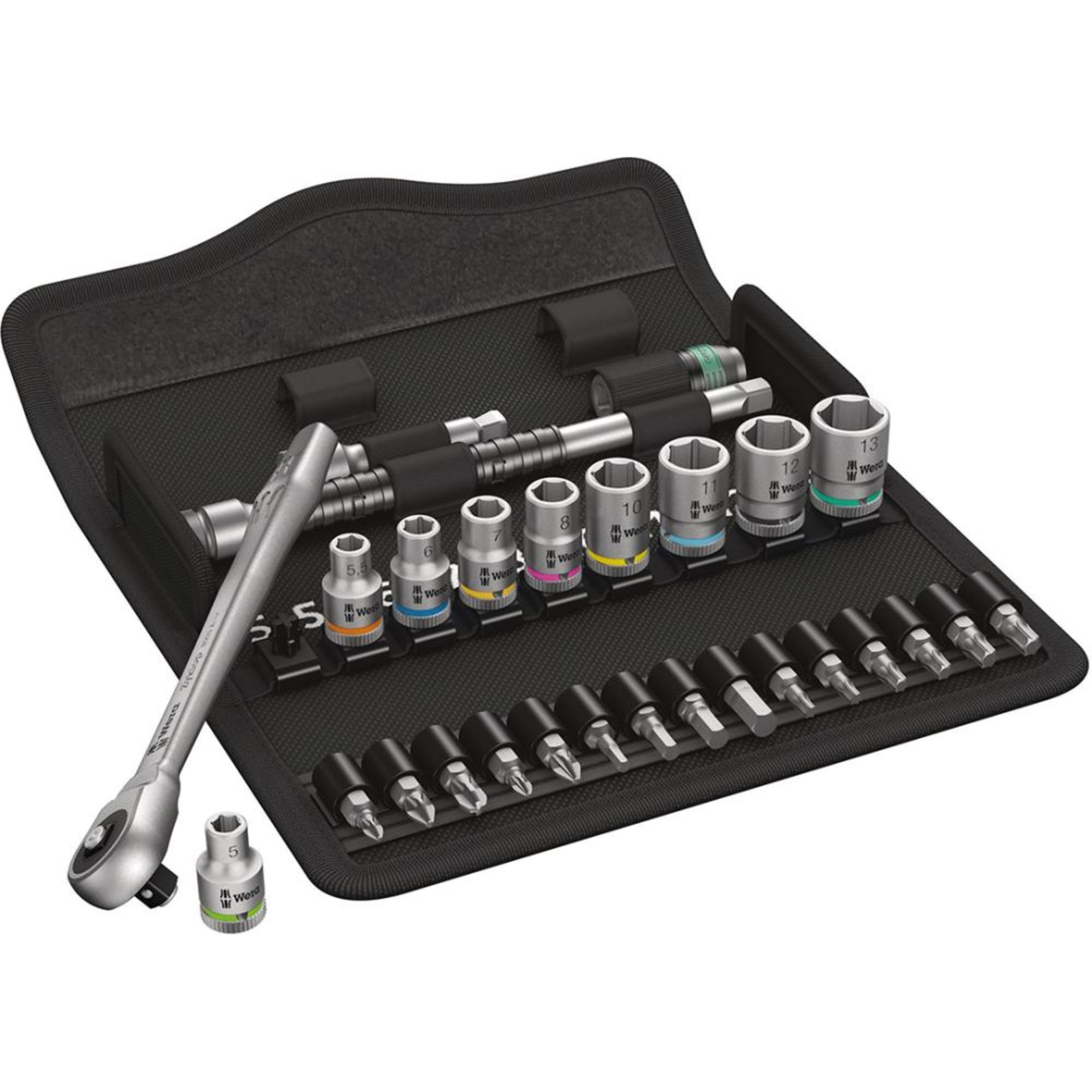 Steckschlüssel-Garnitur 1/4" ZYKLOP push 28-teilig Wera