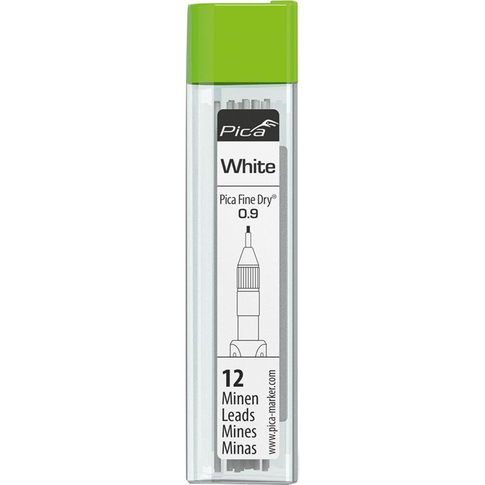 Ersatzminenset weiß für Feinmarker FineDry weiß 0.9 mm Pica
