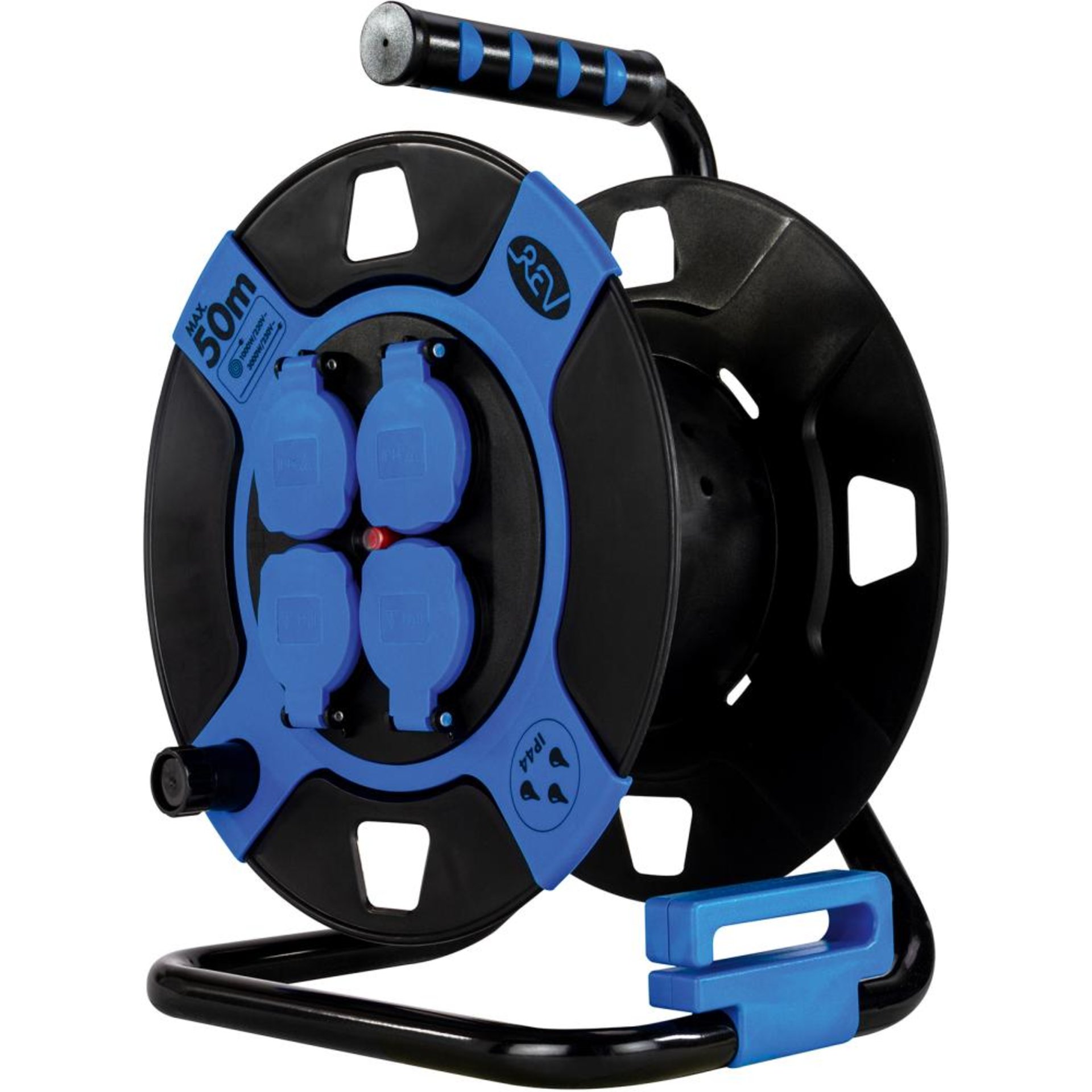 Leertrommel 4-fach Kunststoff IP44 schwarz/blau REV