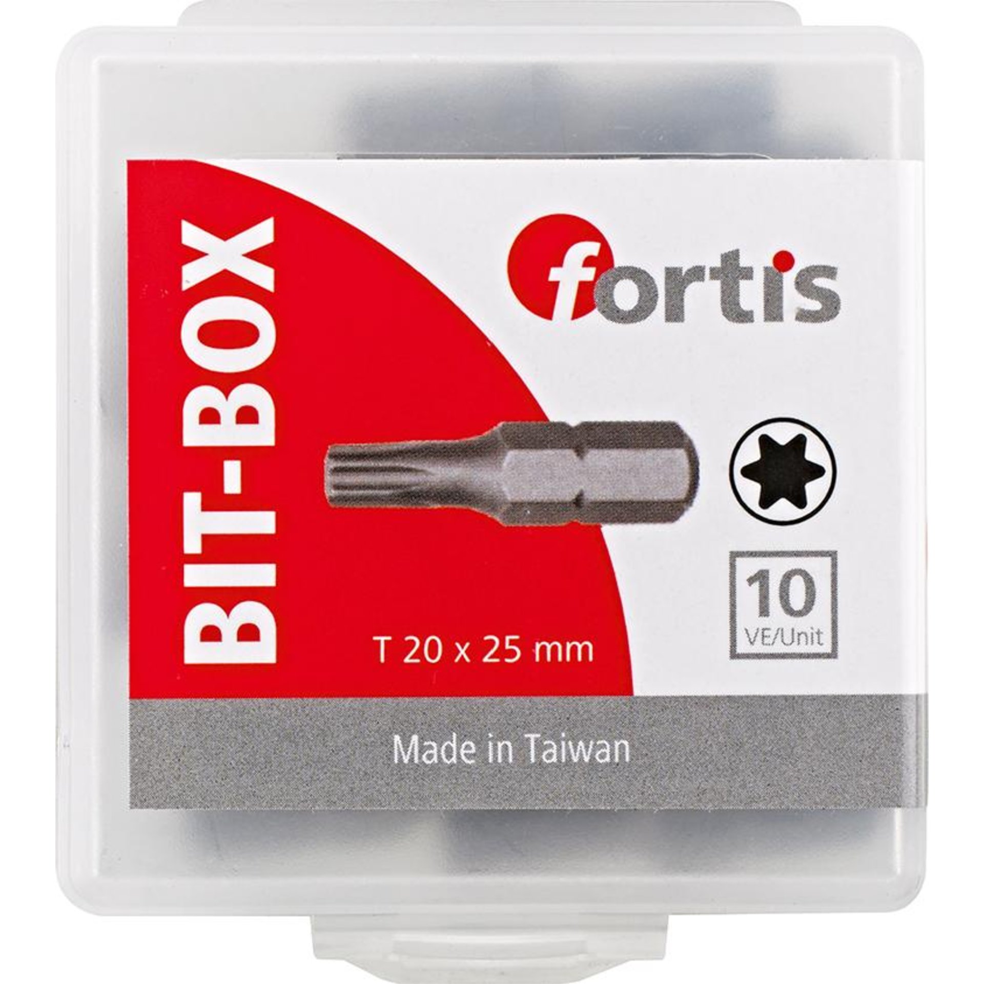 Bit zähhart 1/4" DIN3126 C6,3 T20x25mm 10er Pack FORTIS