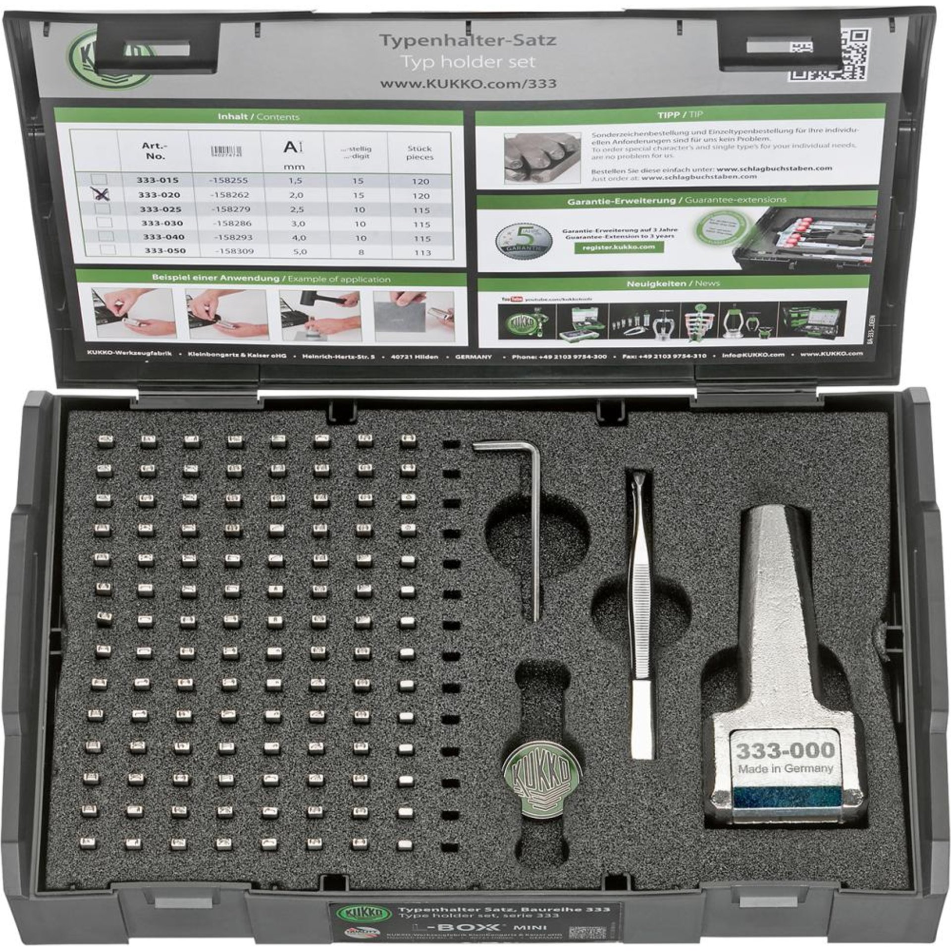 Typenhalter-Satz SH 2 mm Turnus Kukko
