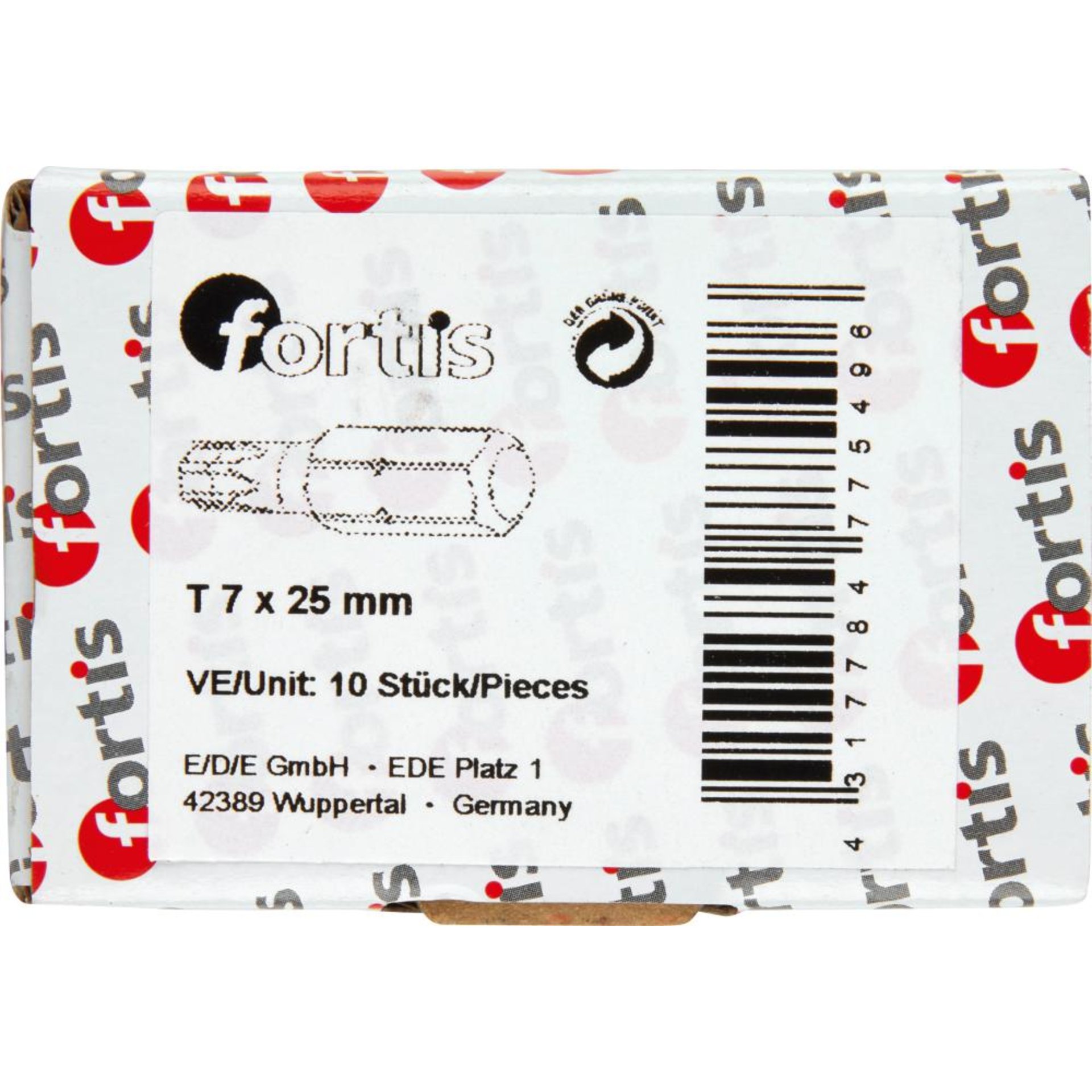 Bit zähhart 1/4" DIN3126 C6,3 T7x25mm 10er Pack FORTIS