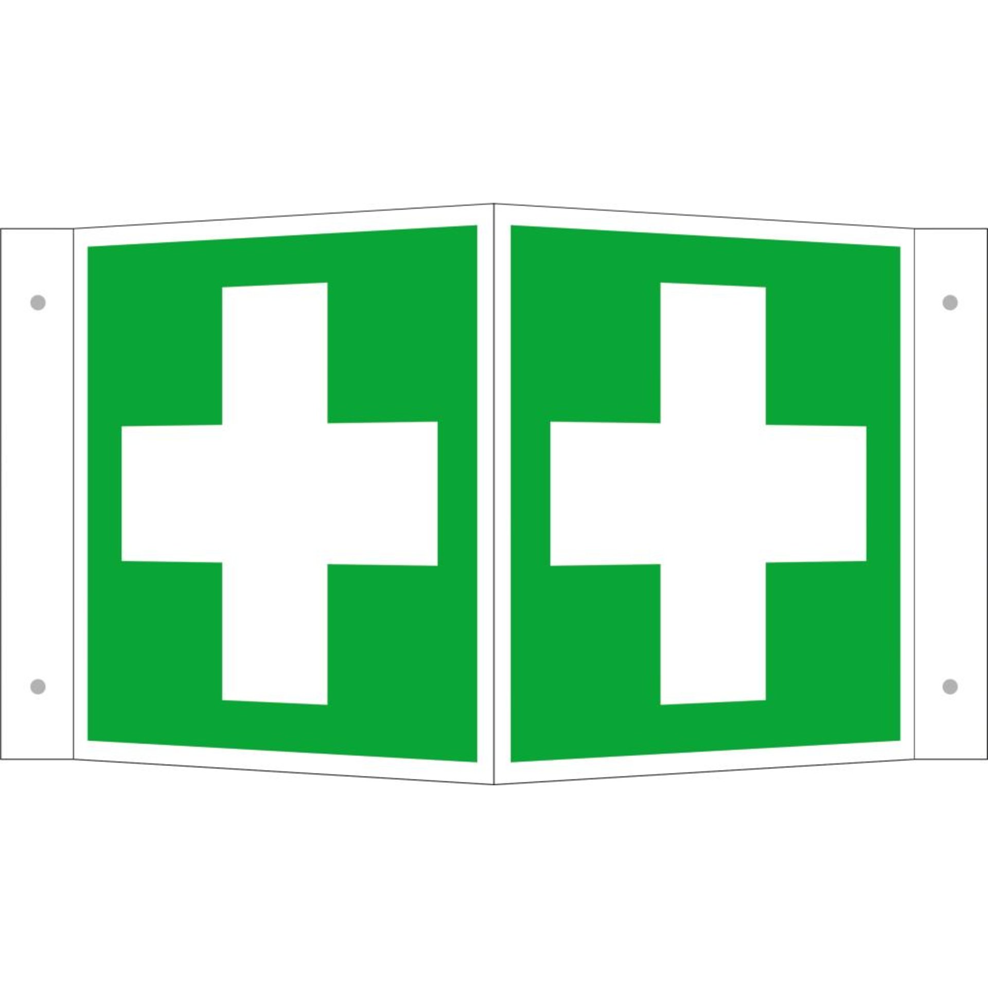 Hinweisschild Alu B200xH200 mm Winkel Erste Hilfe langnachleuchtend