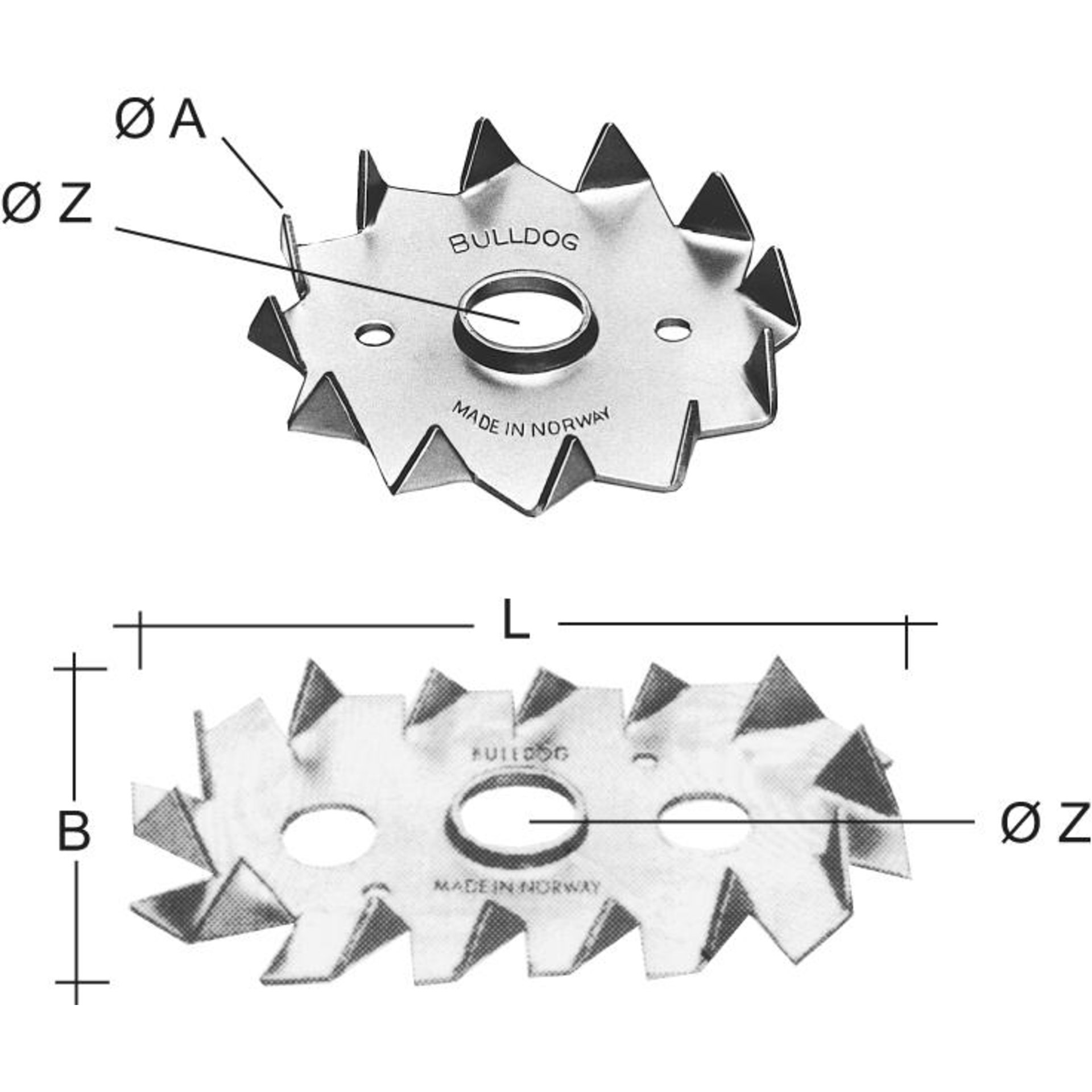 Bulldog® Holzverbinder, einseitig, mit Zähnen
