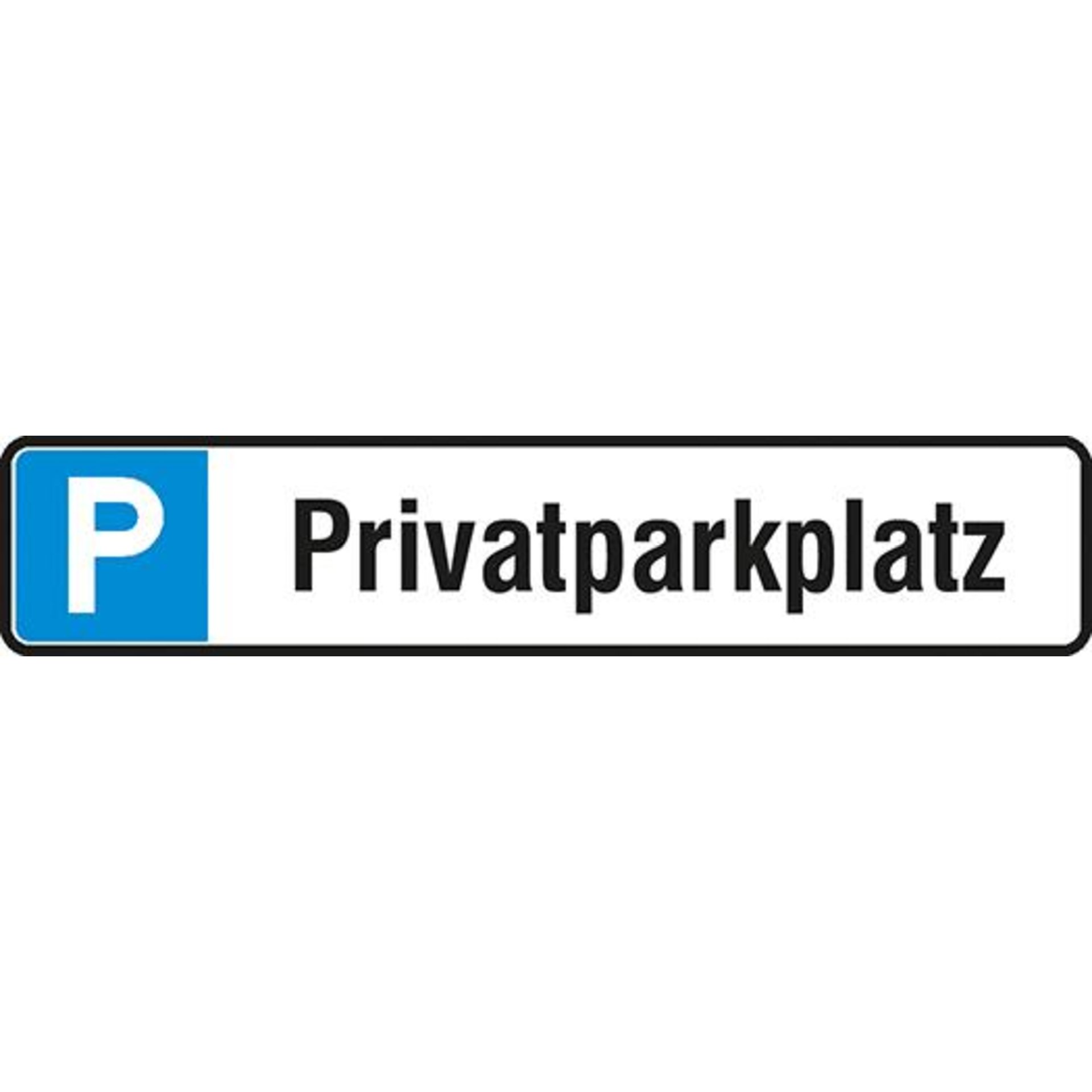 Parkplatzschild Alu B520xH110 mm Privatparkplatz SafetyMarking