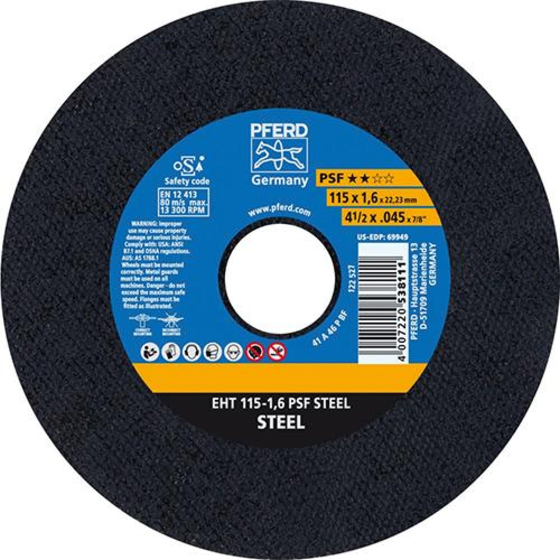 Trennscheibe gerade A46PPS 115x1,6mm PFERD