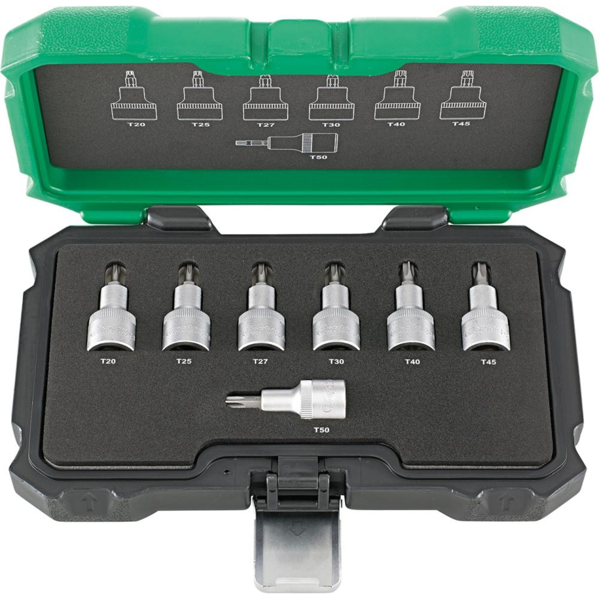 Schraubendrehereinsatz- Satz 1/2" T20 bis T50 7-teilig FORTIS