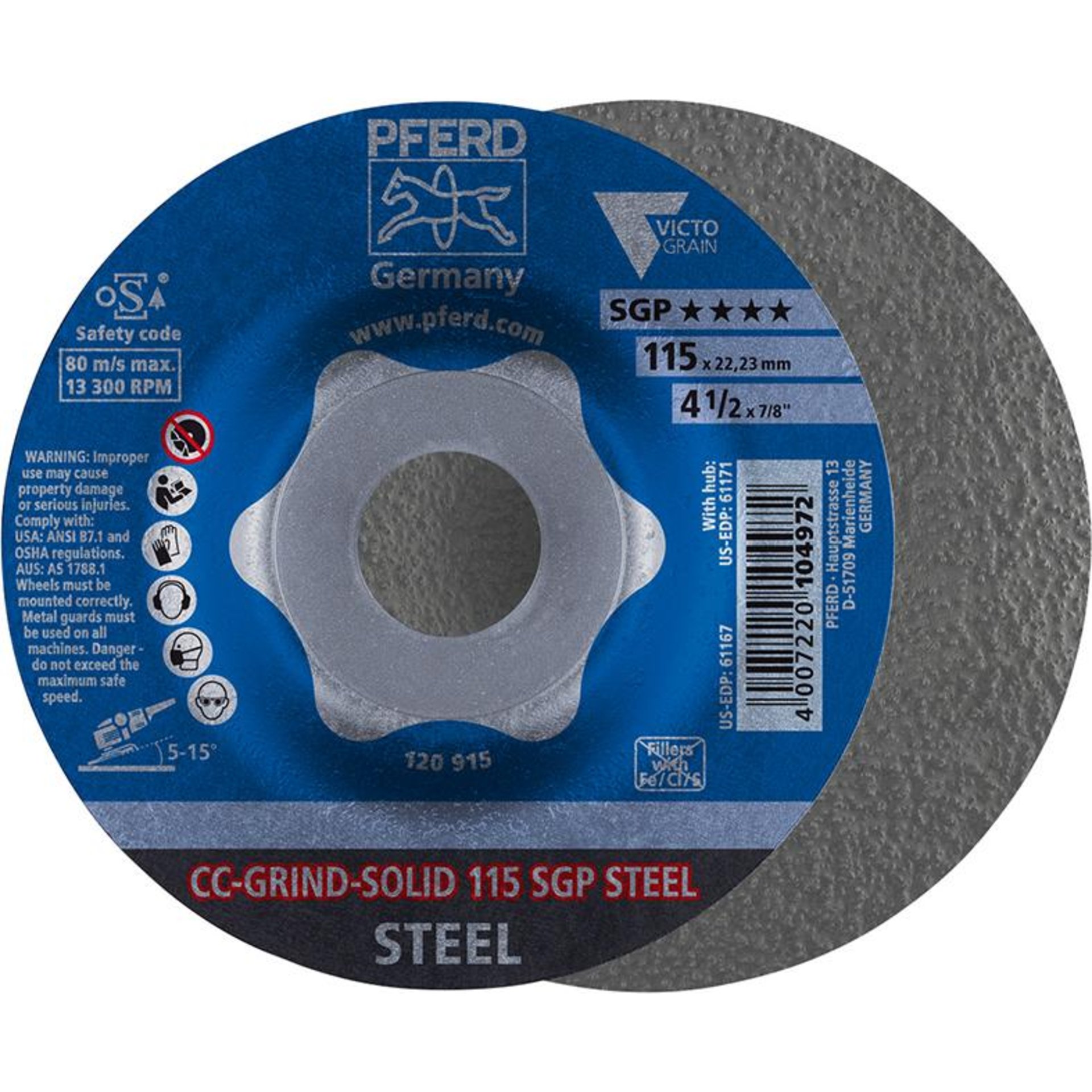 Schleifscheibe CC-GRIND-SOLID SGP STEEL für Stahl