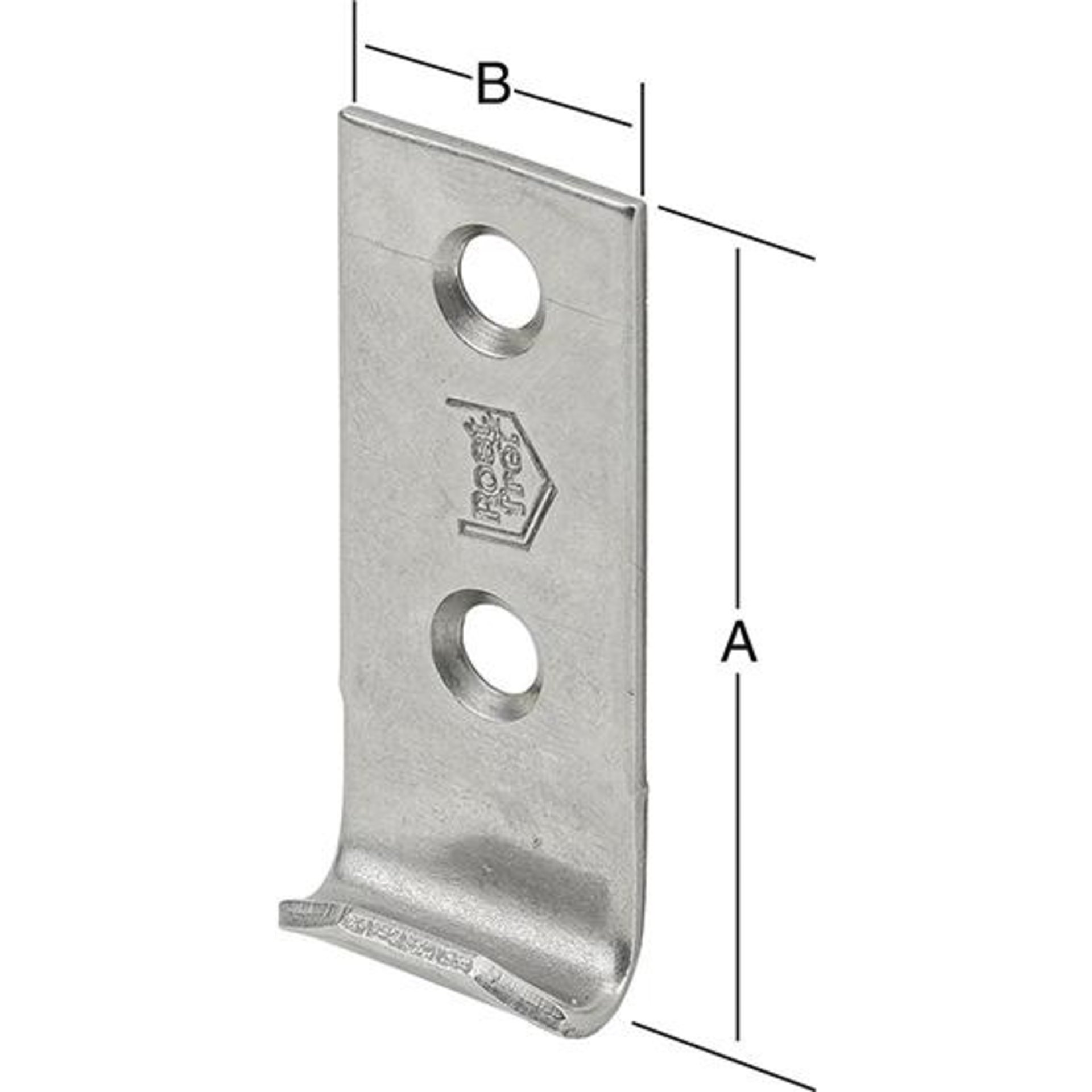 Schließhaken 44x18mm gerade, Edelstahl V2A