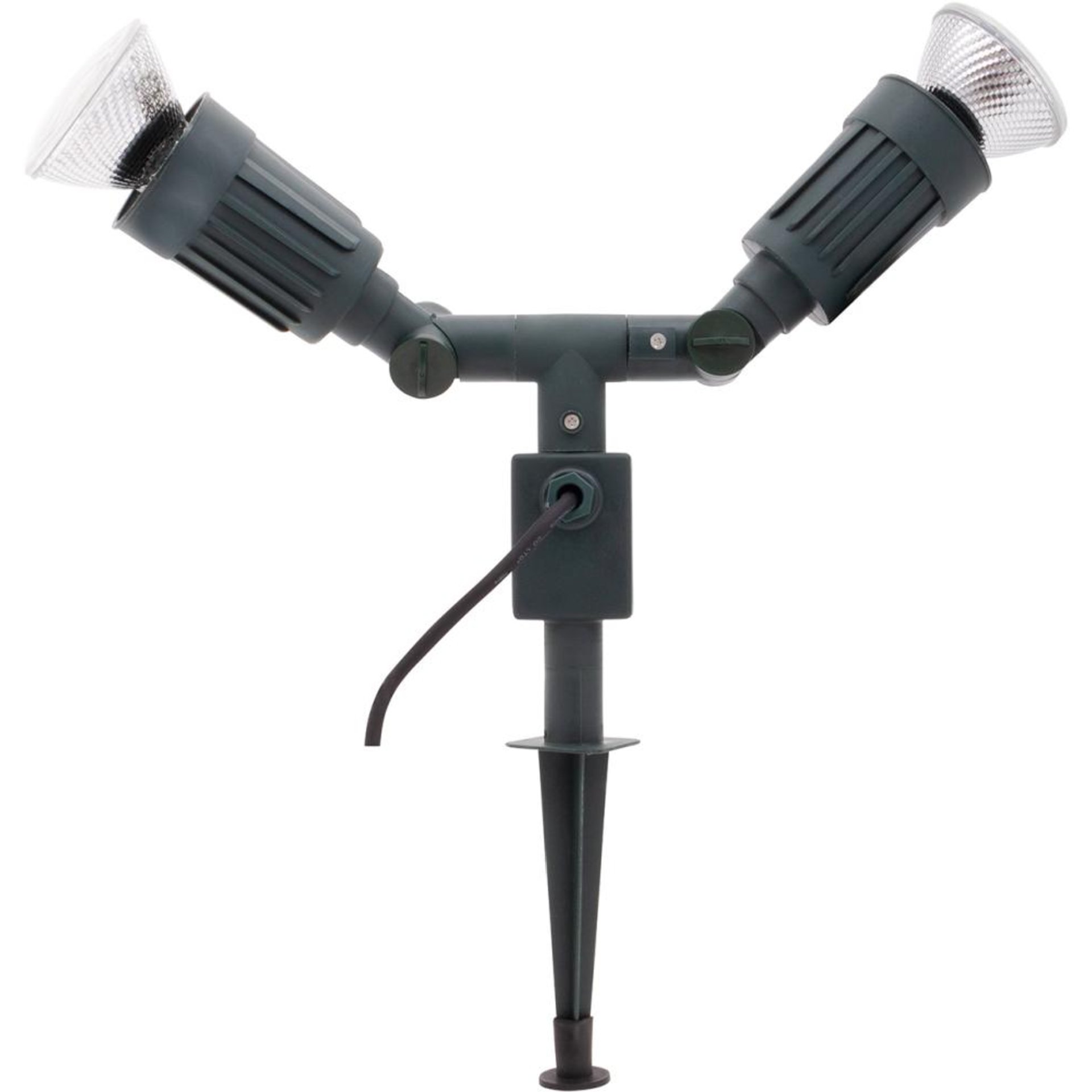 Erdspieß mit Gartenspot 2-fach IP44 1,4m 2xE27 grün REV