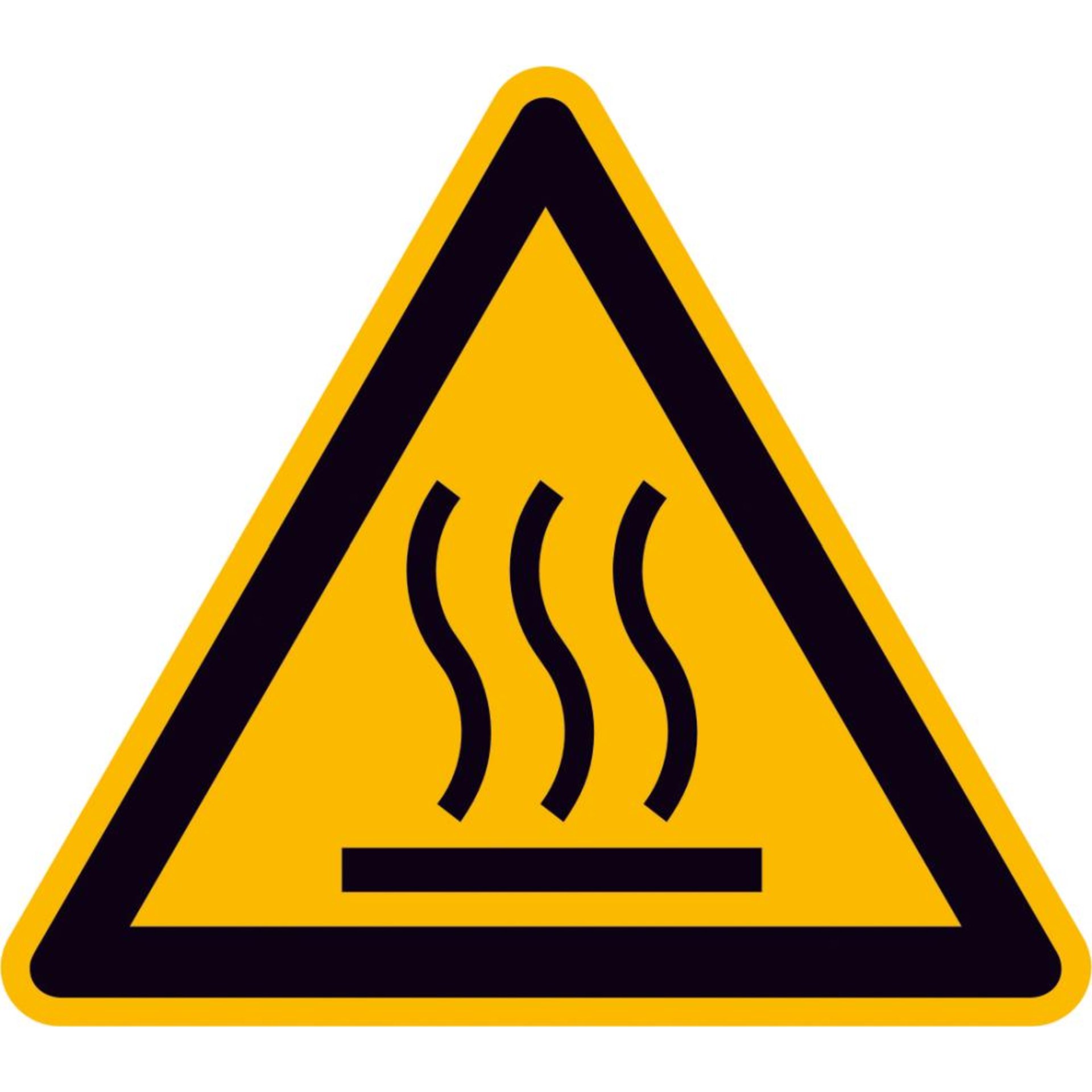 Warnschild, Warnung vor heißer Oberfläche