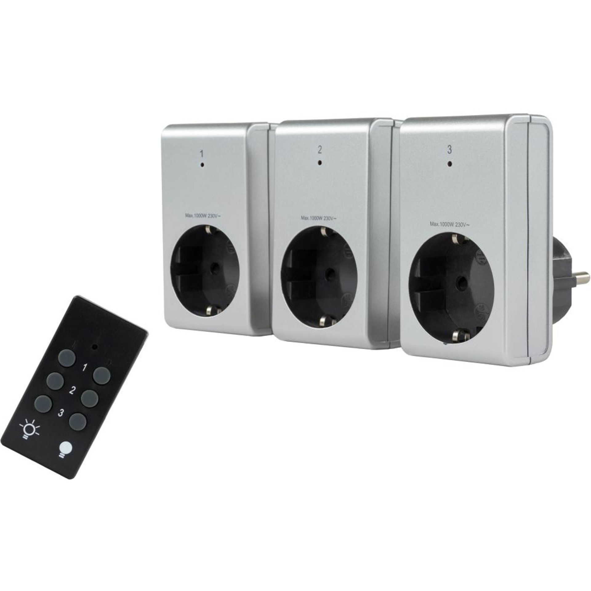 Funk-Schalter-Set 1+3 silber REV