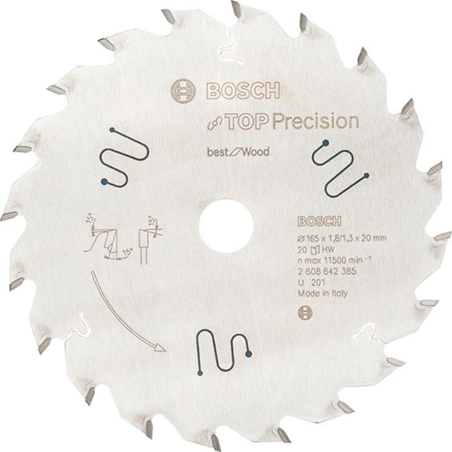 HM-Kreissägeblatt 165x1,8x20mm 20Z W Bosch VE à 1 Stück Top Precision Best f Wood