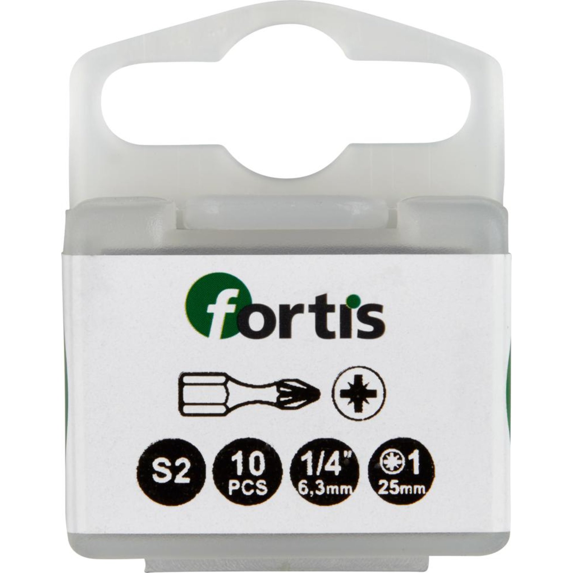 Bit Torsion 1/4" DIN3126 C6,3 PZ1x25mm 10er Pack FORTIS