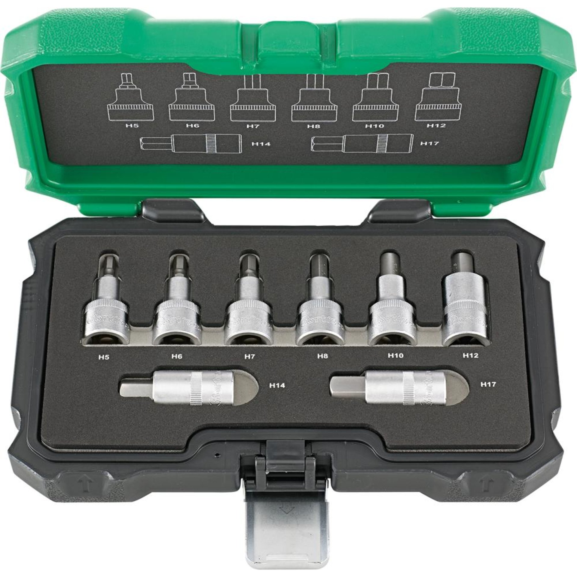 Schraubendrehereinsatz- Satz 1/2" Innensechskant 5-17mm 8-teilig FORTIS