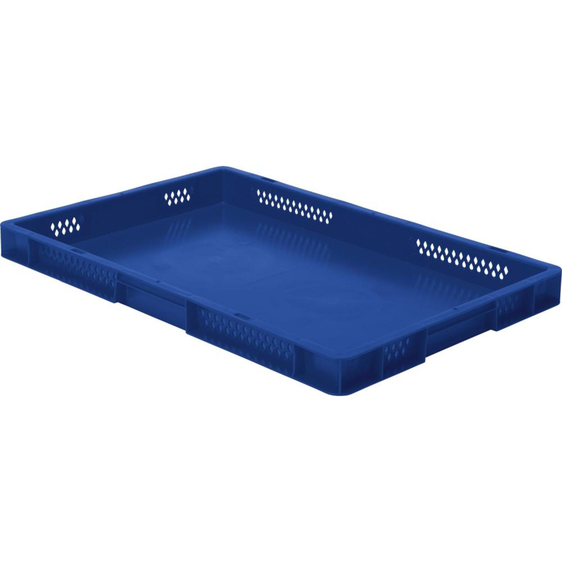 Transport-Stapelkasten B600xT400xH50 mm blau, geschlossen ohne Griffloch