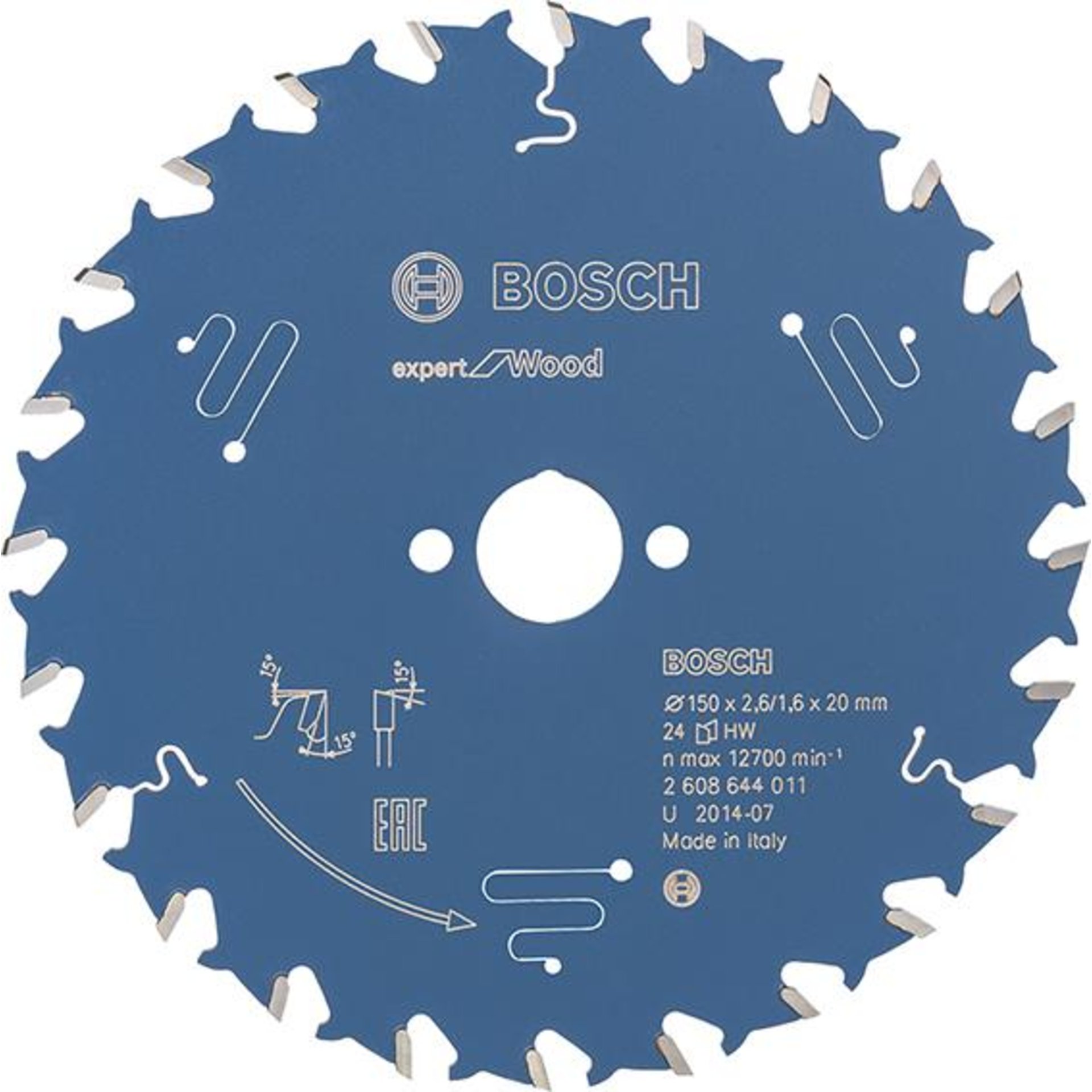 HM-Kreissägeblatt 150x2,6/1,6x20 24Z WBoschVE à 1 Stück Expert for Wood