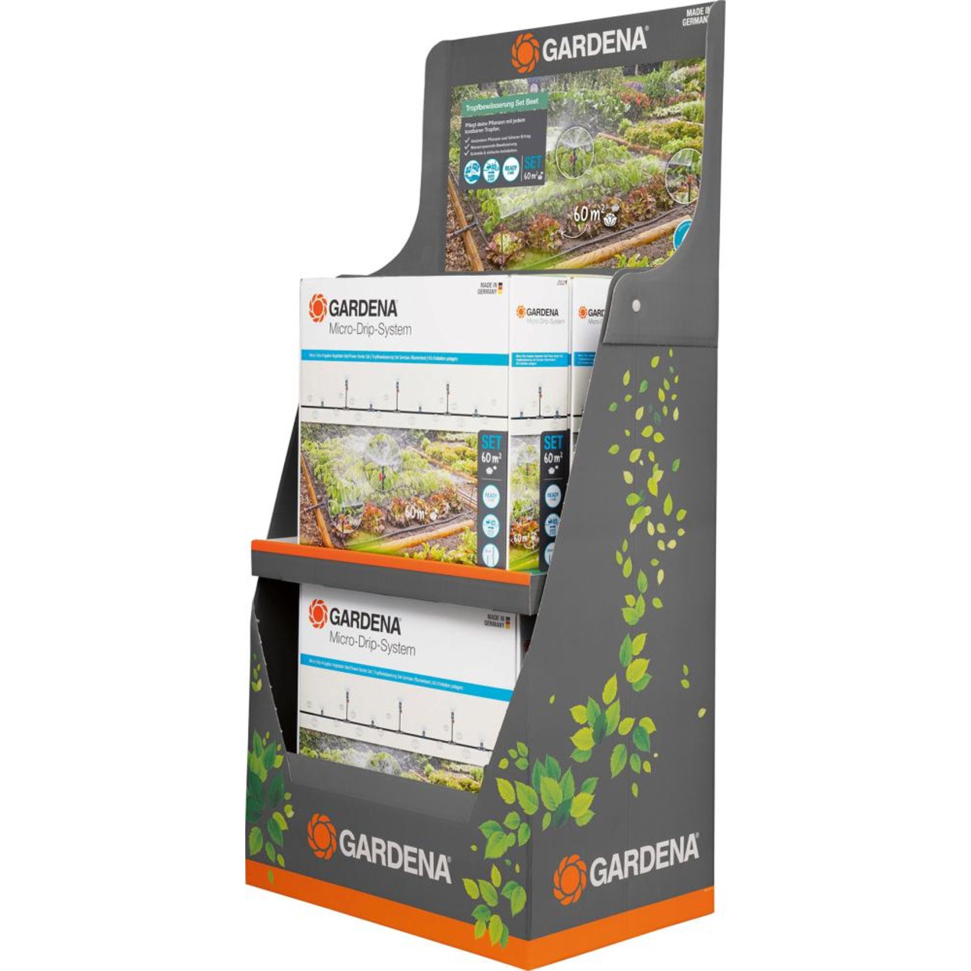 Tropfbewässerung-Set Gemüse-/Blumenbeet 60 m² Micro-Drip-System DisplayBeschaffungsartikel