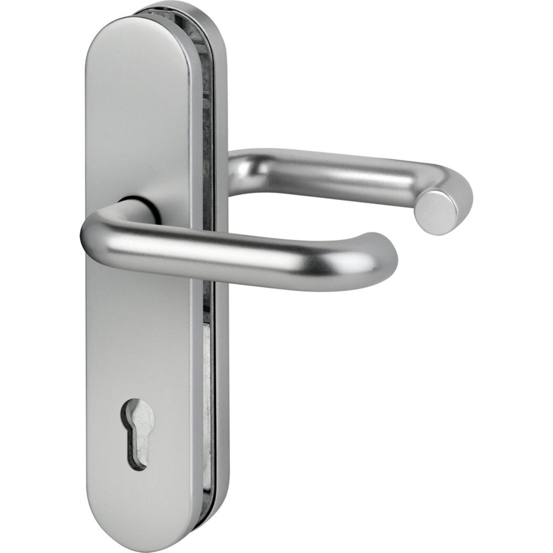 Drücker-Garnitur, SI-DRG Logo 8753/7203, LS ov.,12mm,ES1/PZ 72/8, F1,TS 35-45