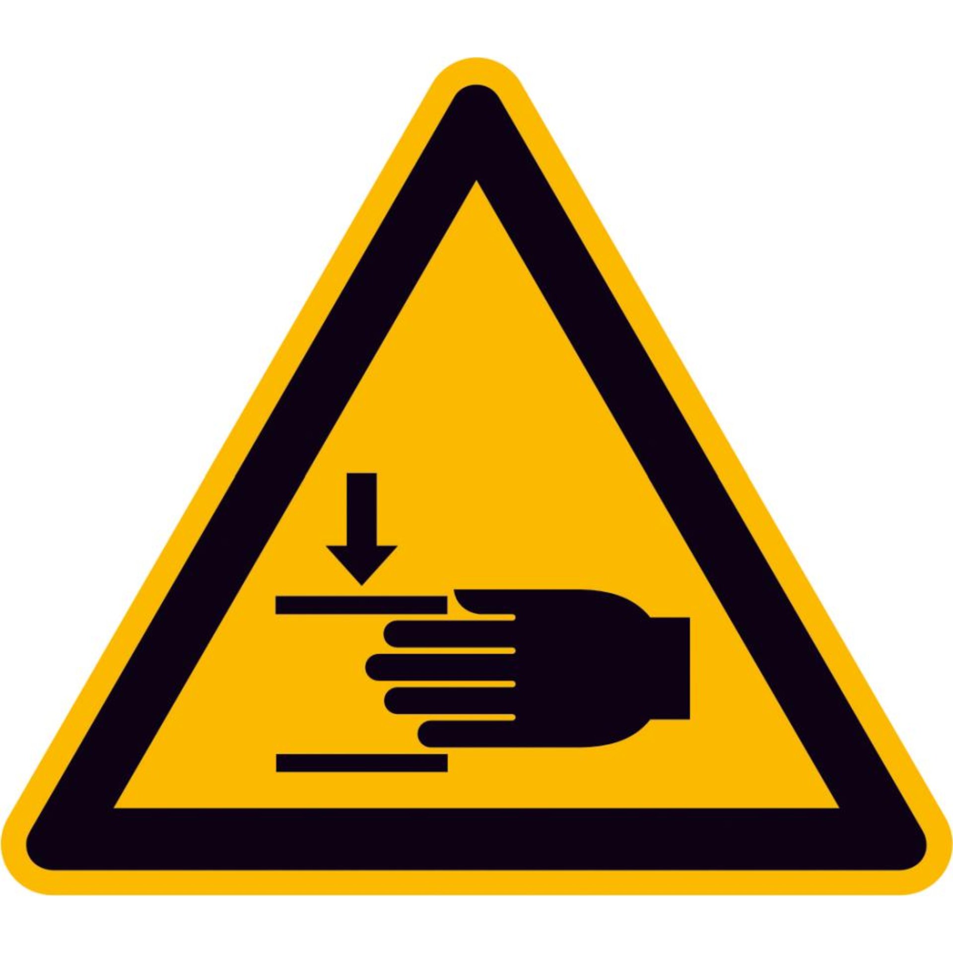 Warnschild, Warnung vor Handverletzung