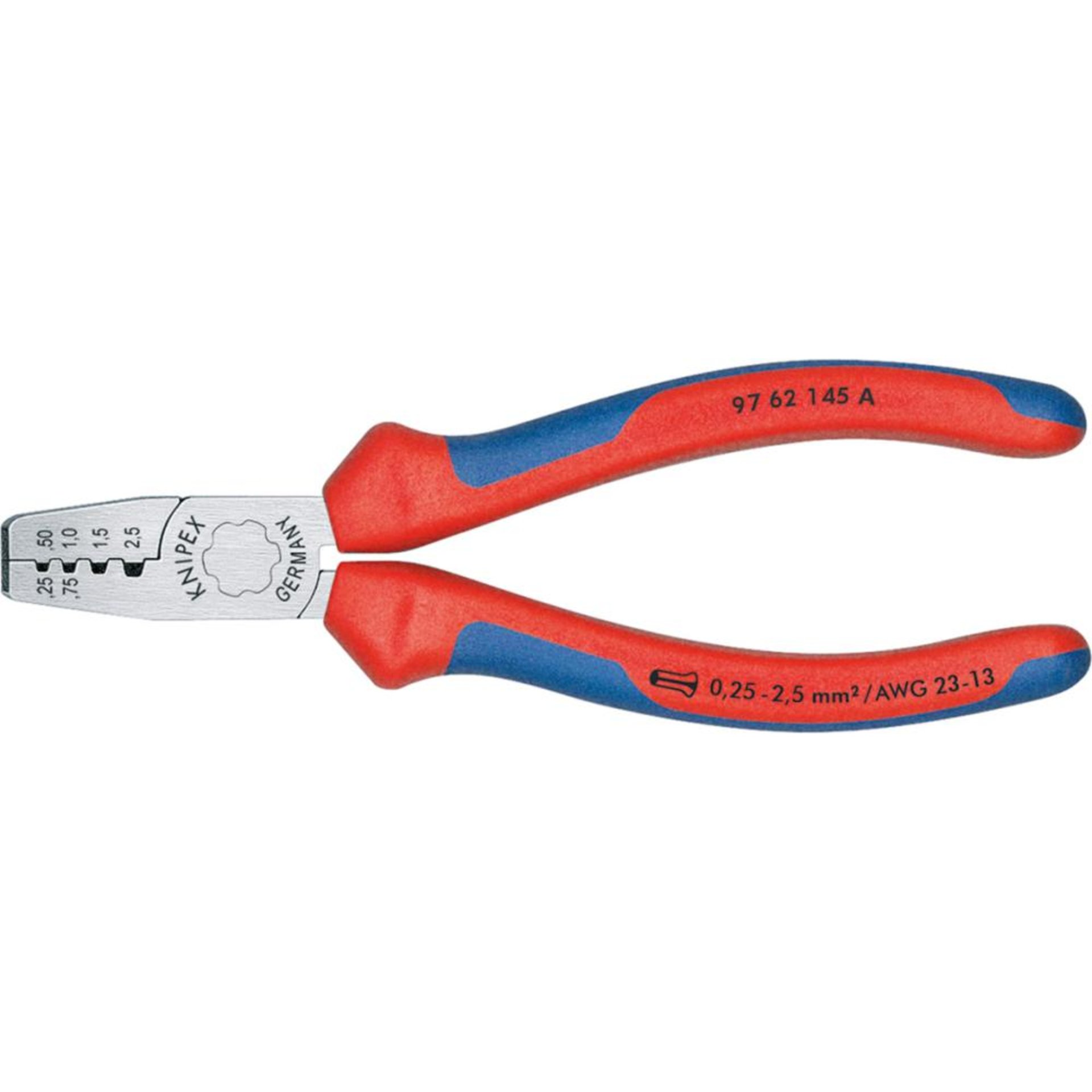 Aderendhülsenzange mit Mehrkomponenten-Griffen 145mm qmm KNIPEX