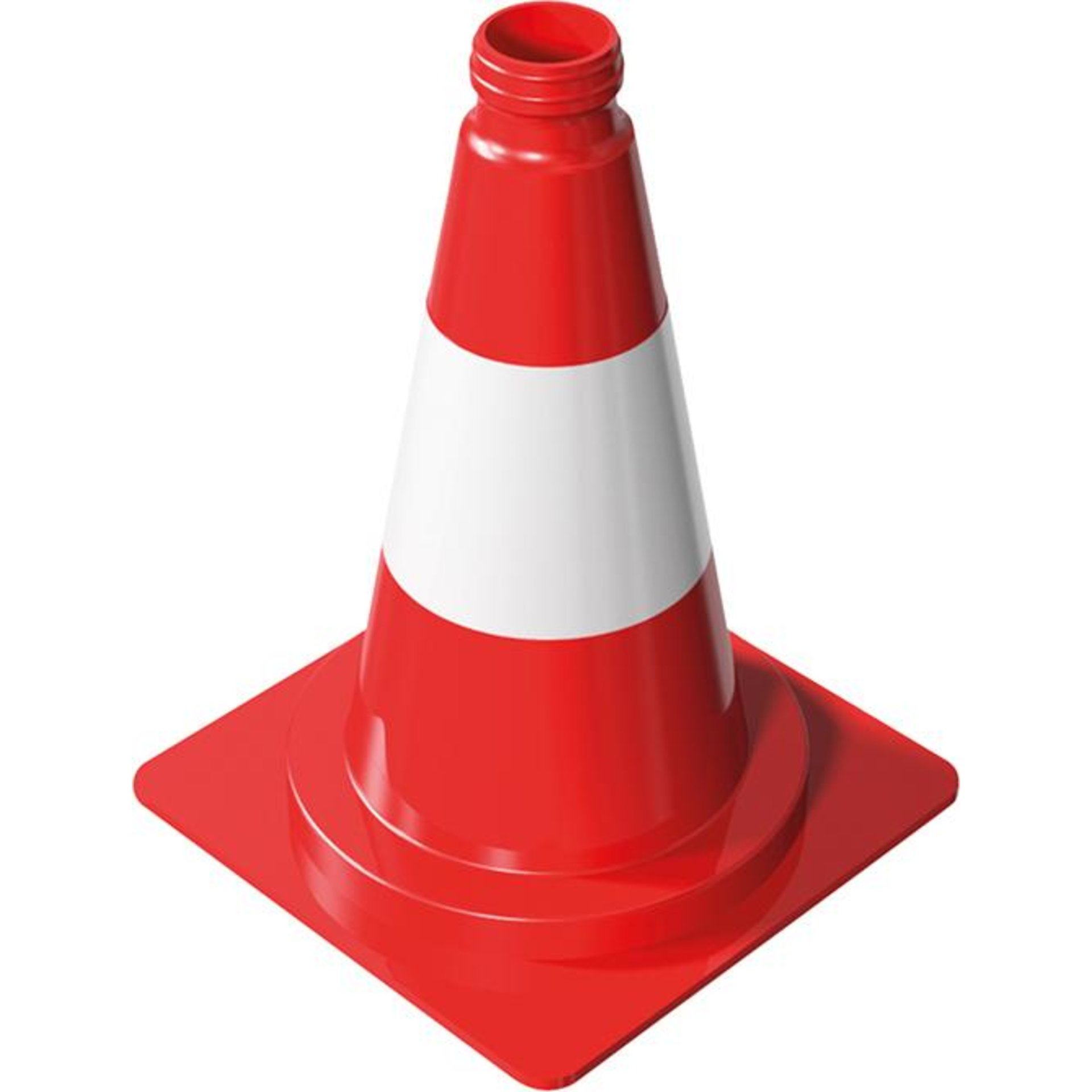 Verkehrsleitkegel, rot-weiß