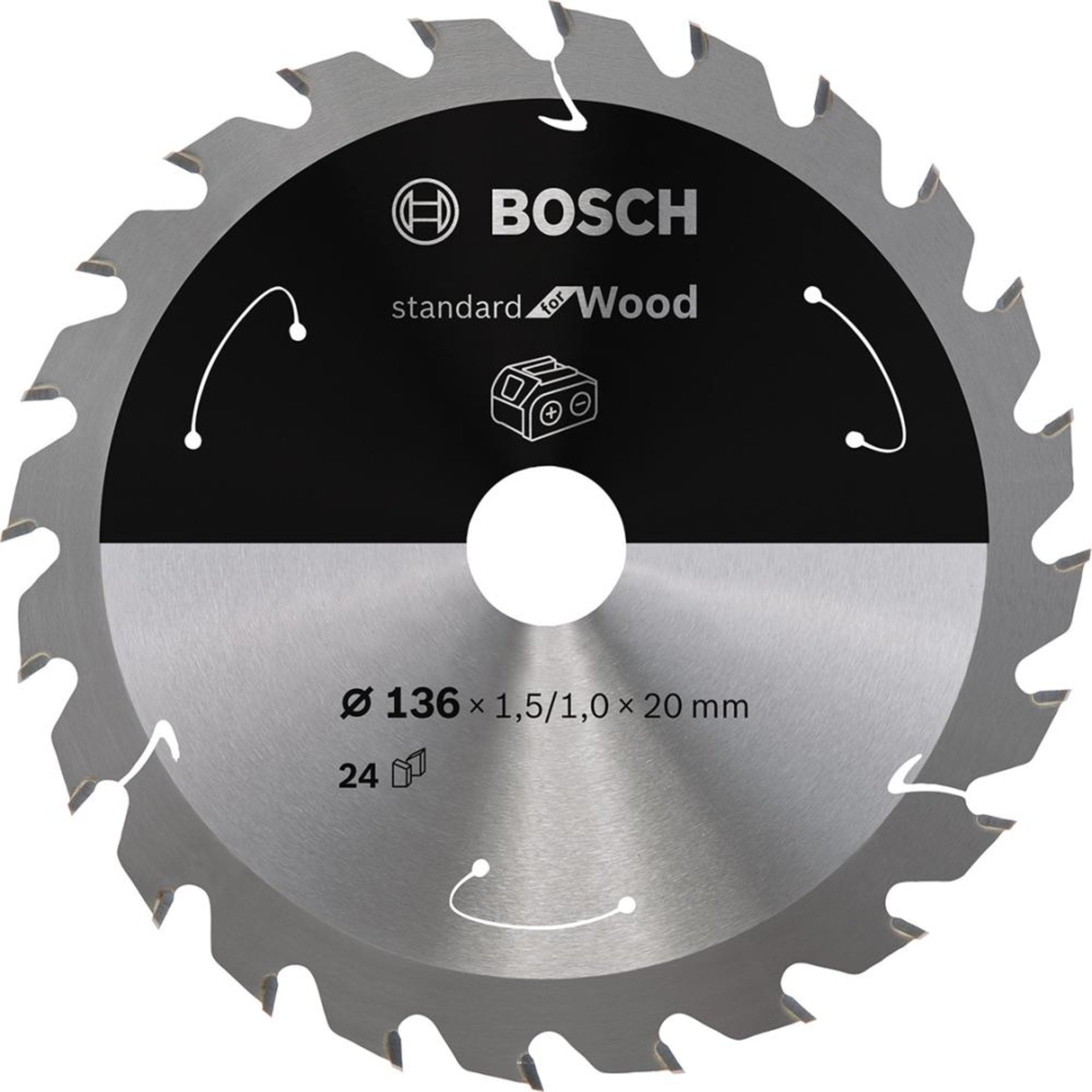 HM-Kreissägeblatt 136x1,5/1x20 24Z Bosch VE à 1 Stück Standard Wood f Akkusägen